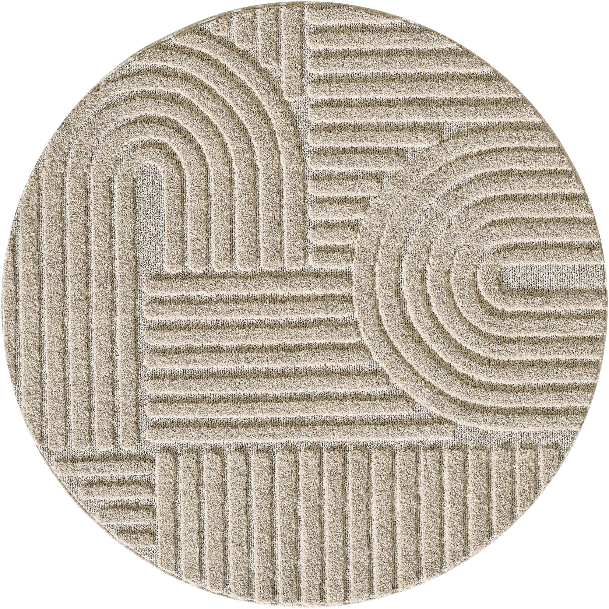 Ayyildiz Teppiche Teppich »ART 1121«, rund, 8 mm Höhe, 3D Hoch-Tief-Effekt, günstig online kaufen