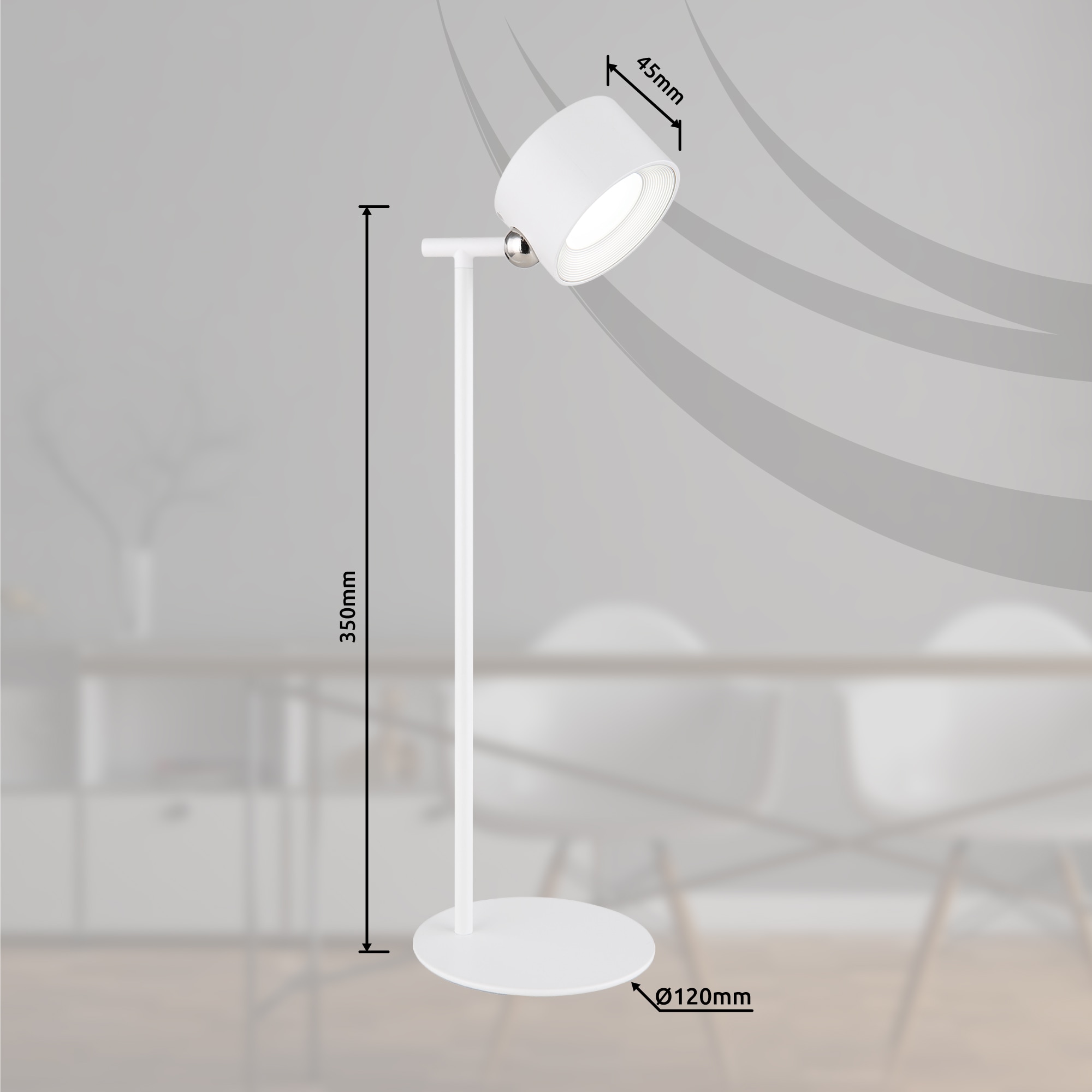GLOBO LIGHTING LED Tischleuchte »JORJE«, Leuchtmittel LED-Modul | LED fest integriert, Tischlampe/Arbeitszimmer/Bürotischleuchte/weiß/Akku