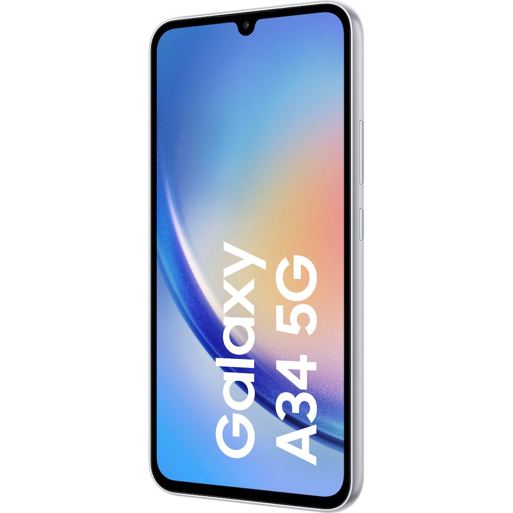 Samsung Smartphone »Galaxy A34 5G 128GB«, silber, 16,65 cm/6,6 Zoll, 128 GB Speicherplatz, 48 MP Kamera