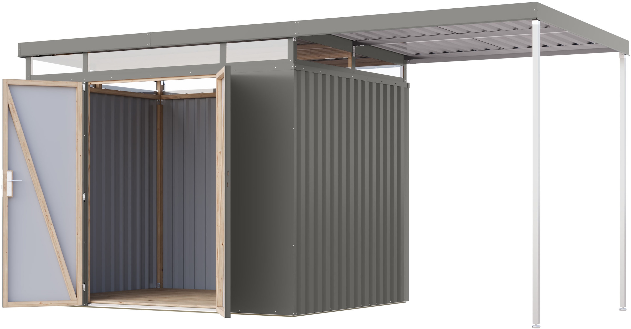 Karibu Gerätehaus »Titanium 3 SET mit Anbaudach« Made in Germany
