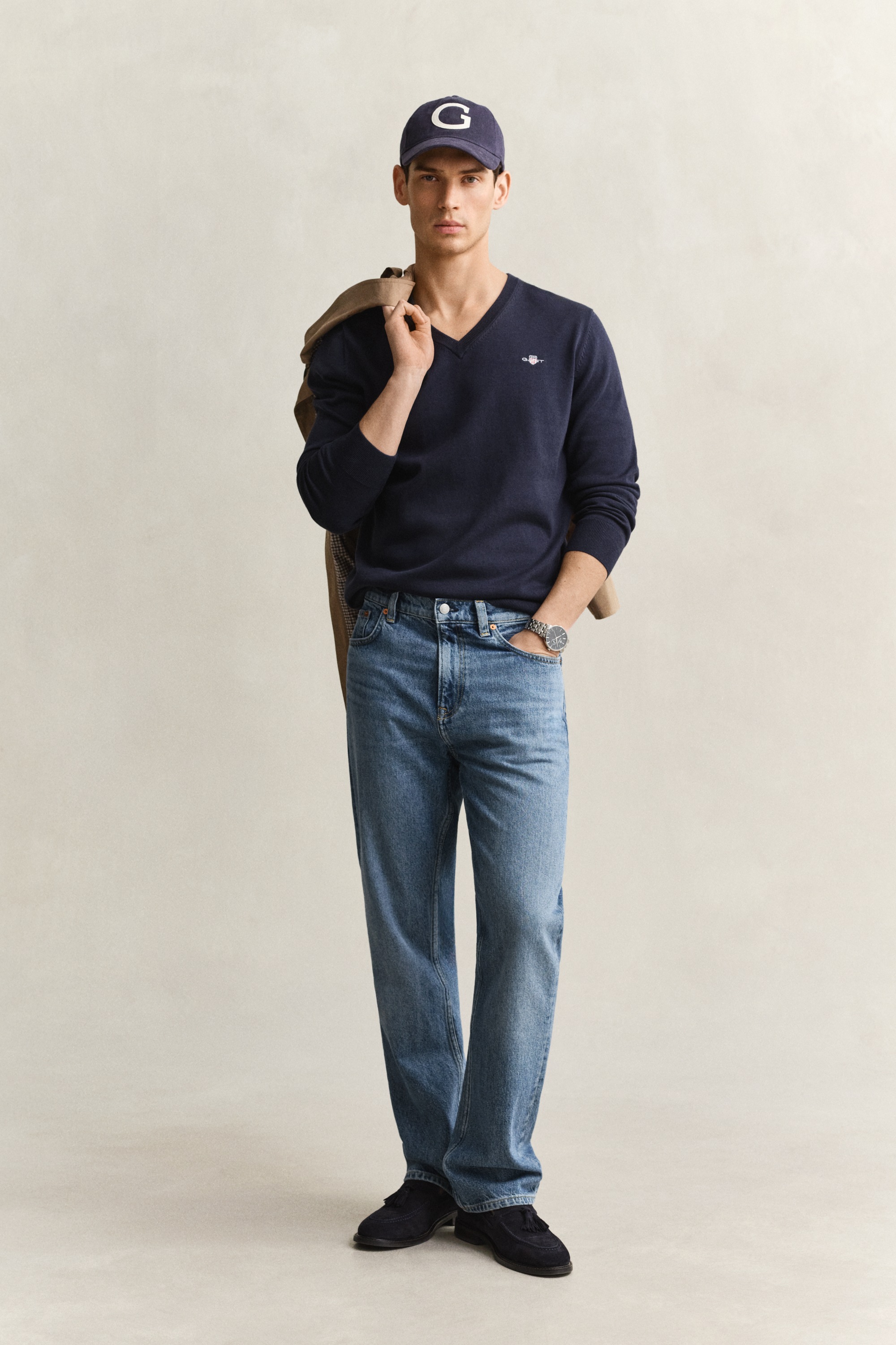 Gant V-Ausschnitt-Pullover »CLASSIC COTTON V-NECK« Regular fit mit V-Ausschnitt