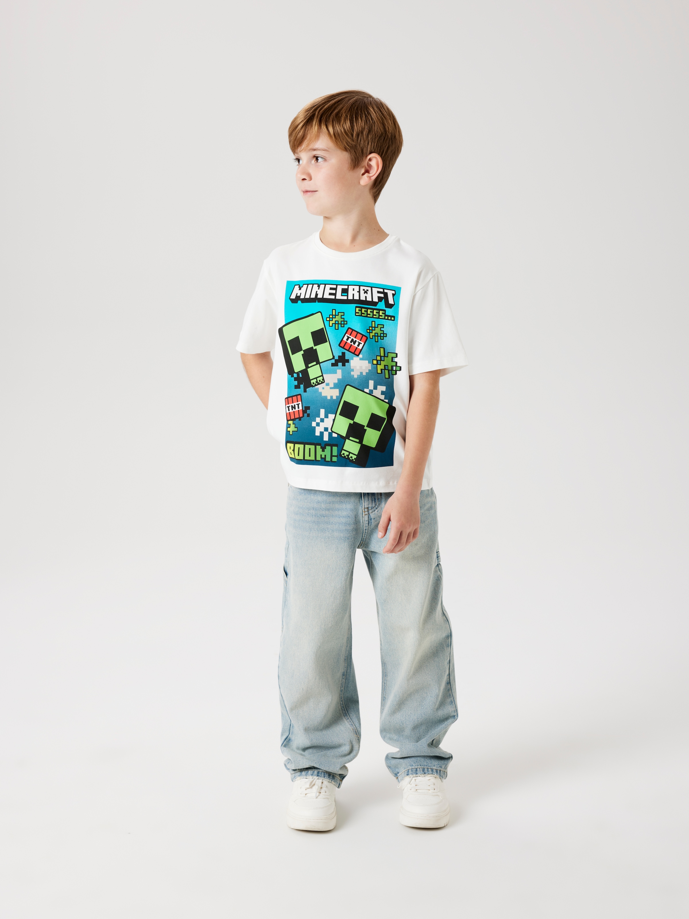 Name It T-Shirt »NKMMUS für Jungen mit Minecraft-Print und elastischem Bund«, regular fit, Jersey, Rundhals, Print