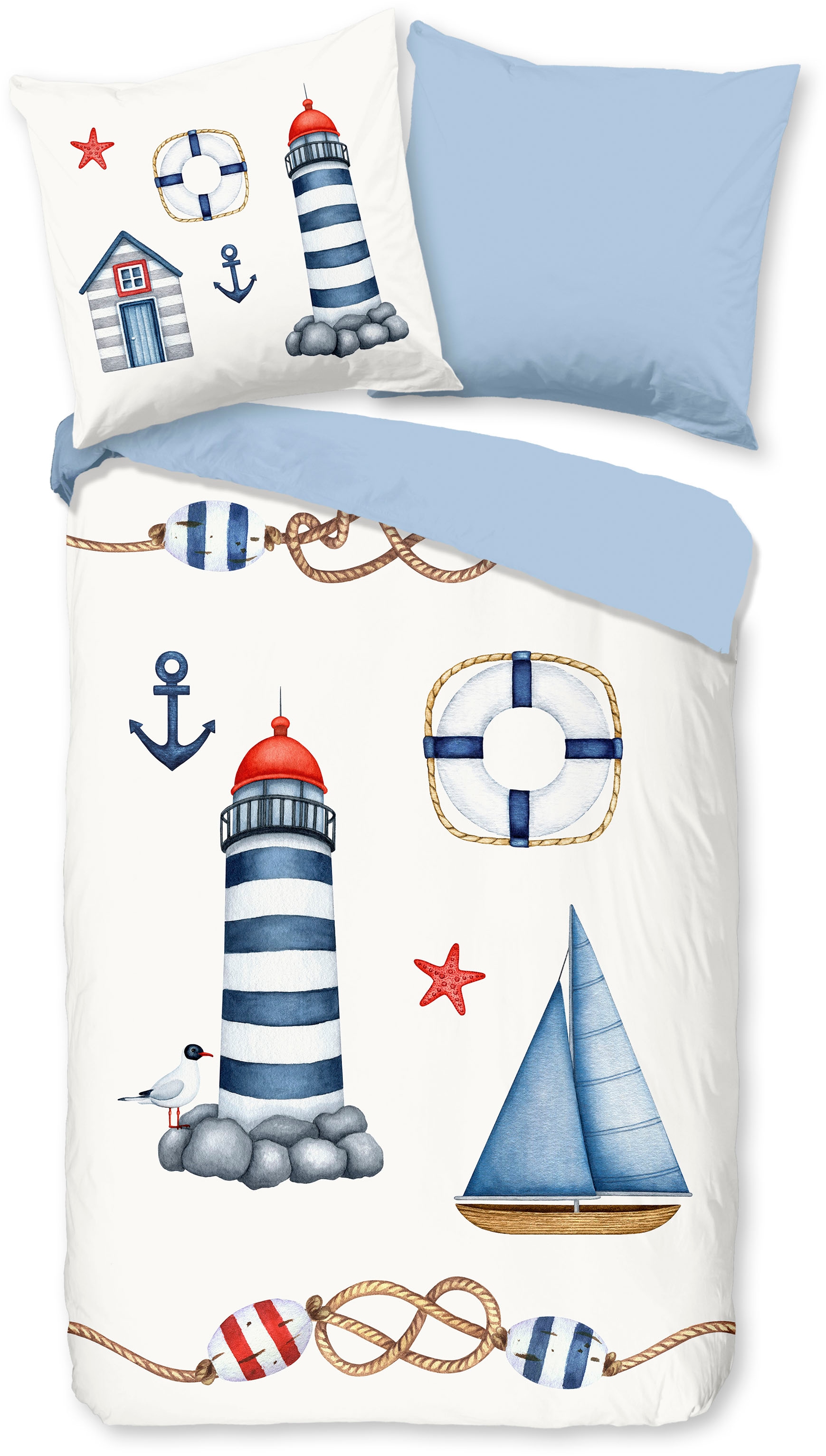 PURE luxury collection Kinderbettwäsche »Maritime«, Mikrofaser, 135x200, 2 günstig online kaufen