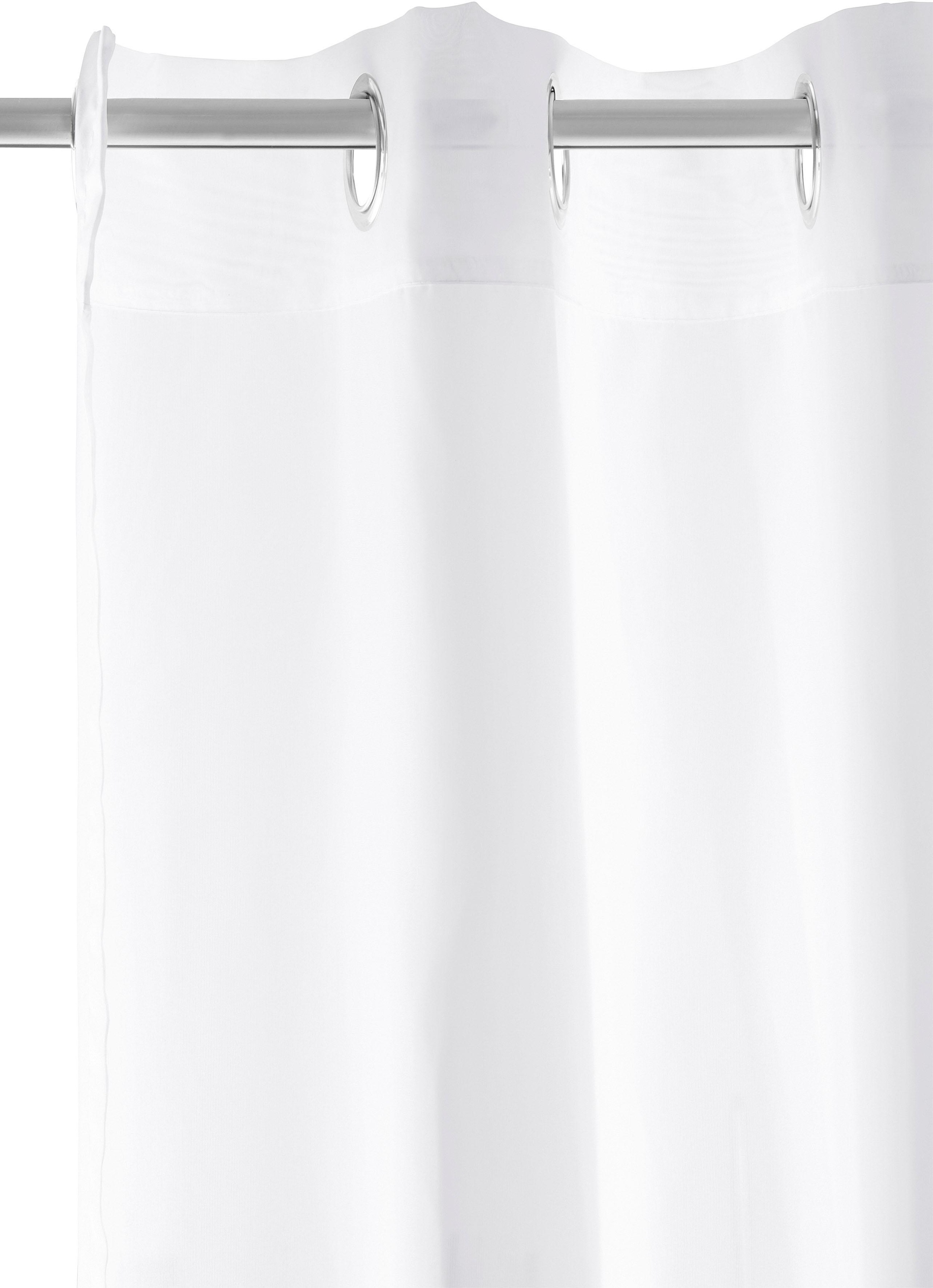 my home Gardine »XANA mit Ösen, Kräuselband oder Schlaufen«, (2 St.), Bestseller, einfarbig, 1 bzw. 2 Schals, pflegeleicht, Schal