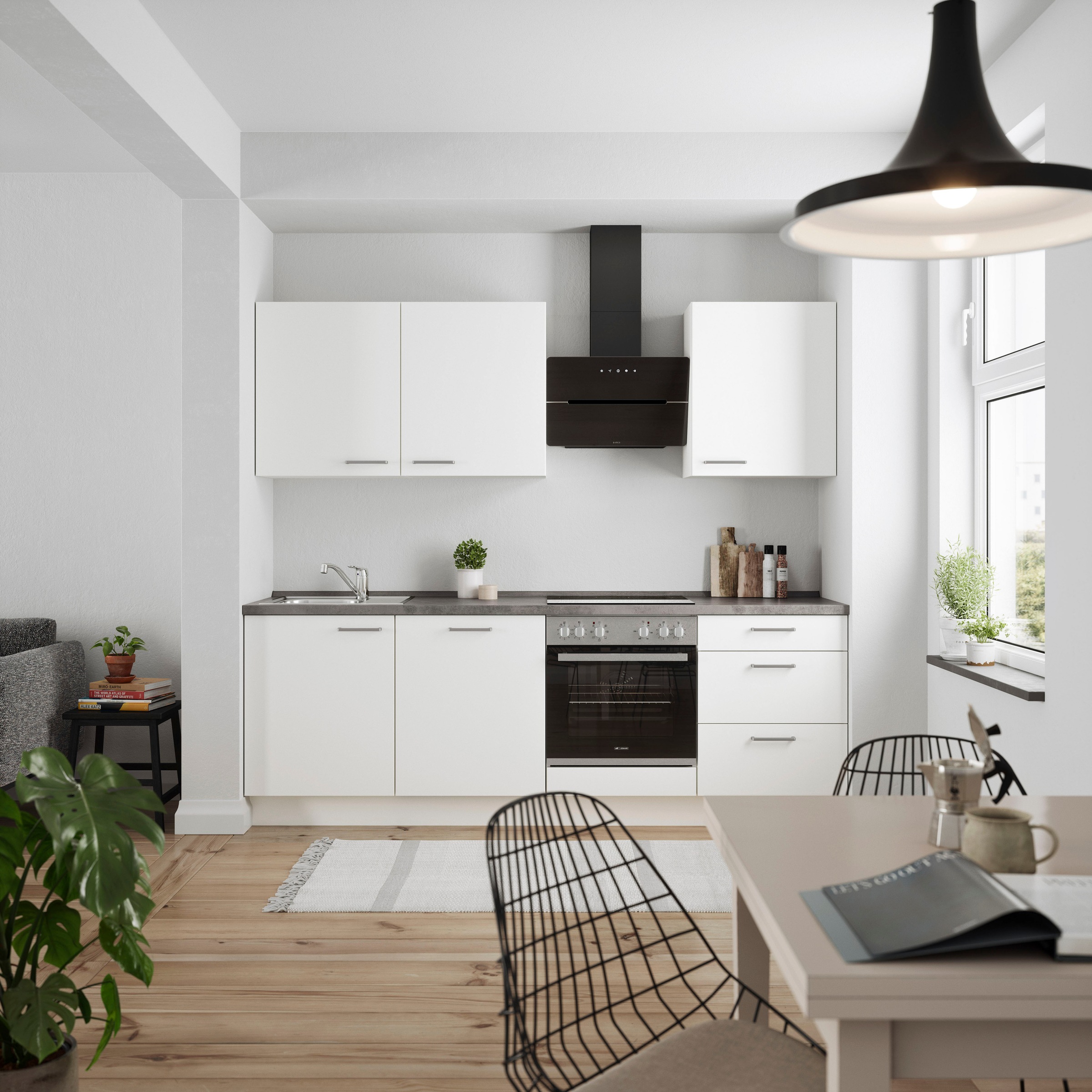nobilia® Küchenzeile »"Touch II"«, vormontiert, Ausrichtung wählbar, Breite 240 cm, wahlw. mit E-Geräten