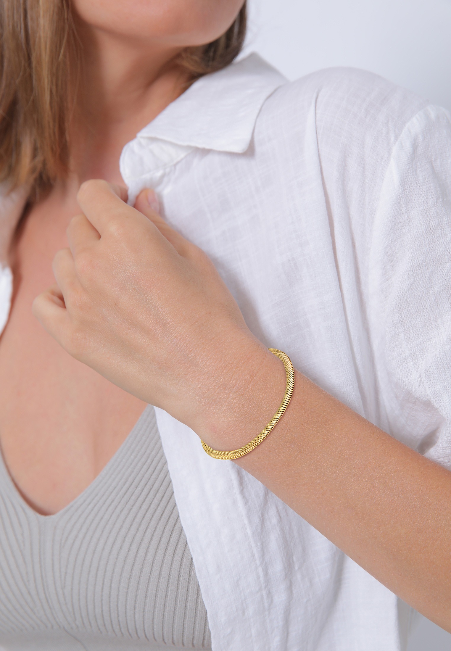 Elli Premium Armband »Flach Elegant Schlangenkette 925 Silber«