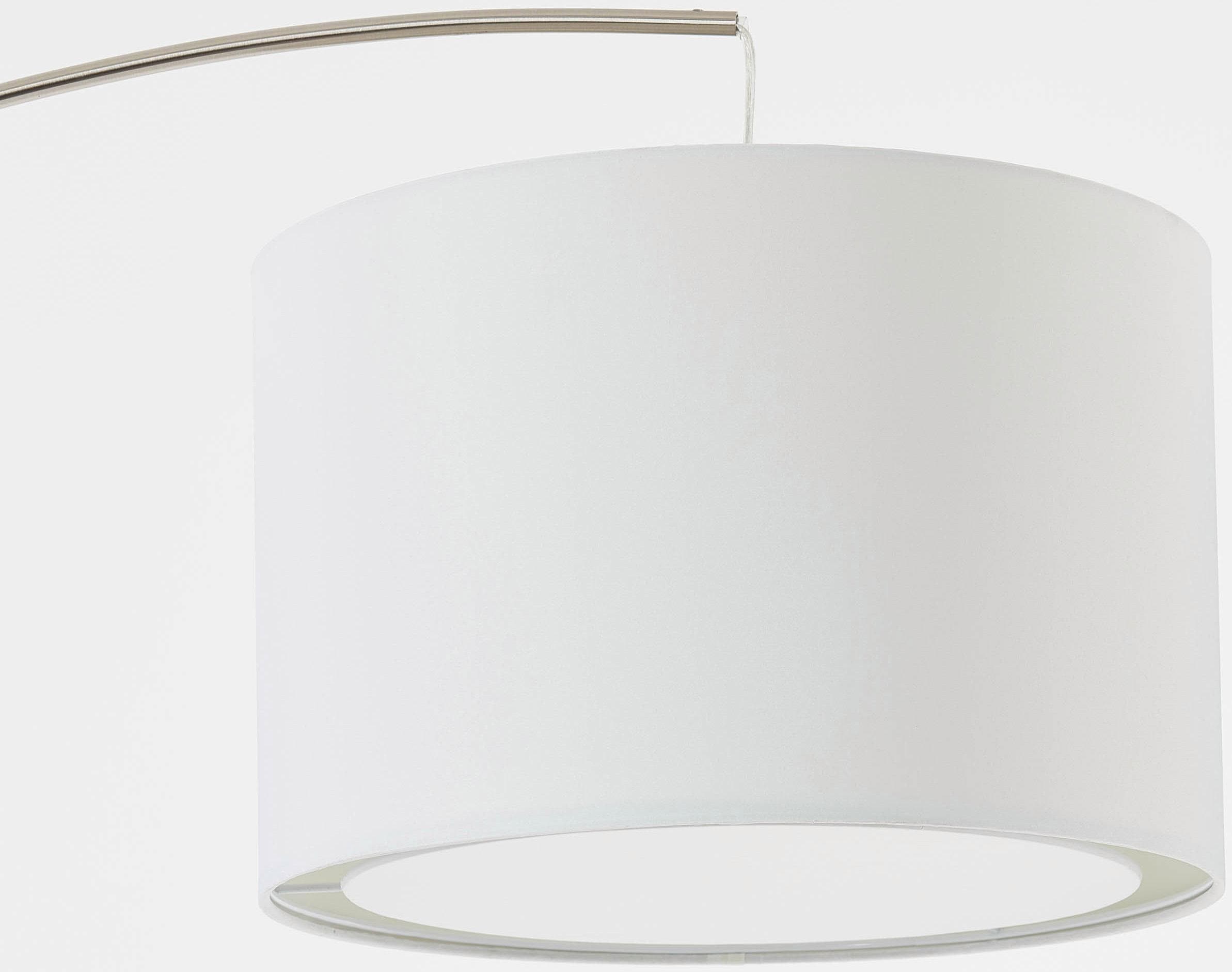 Brilliant Bogenlampe »Clarie«, 1 flammig-flammig, 1,8m Höhe, E27 max. 60W,  eisen/weiß, Stoffschirm, Metall/Textil online kaufen