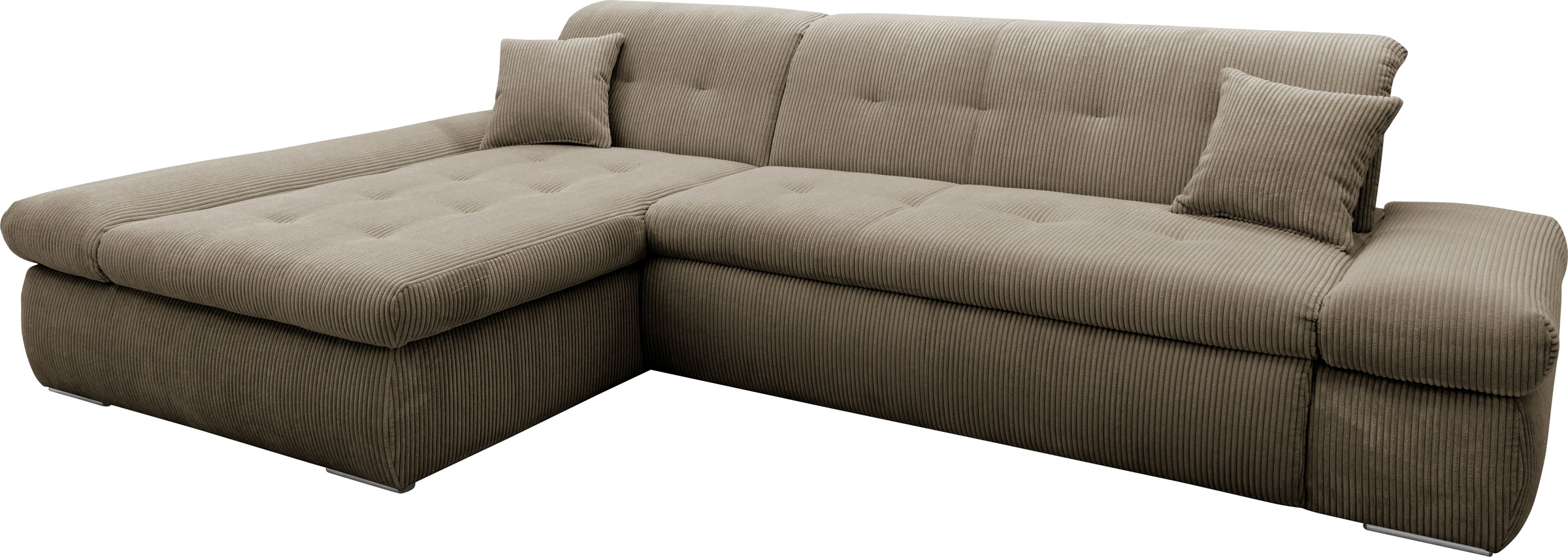 DOMO collection Ecksofa »Moric, L-Form, XXL-Sofa - Breite 300cm«, wahlweise mit Bettfunktion und Armteilverstellung, Cord