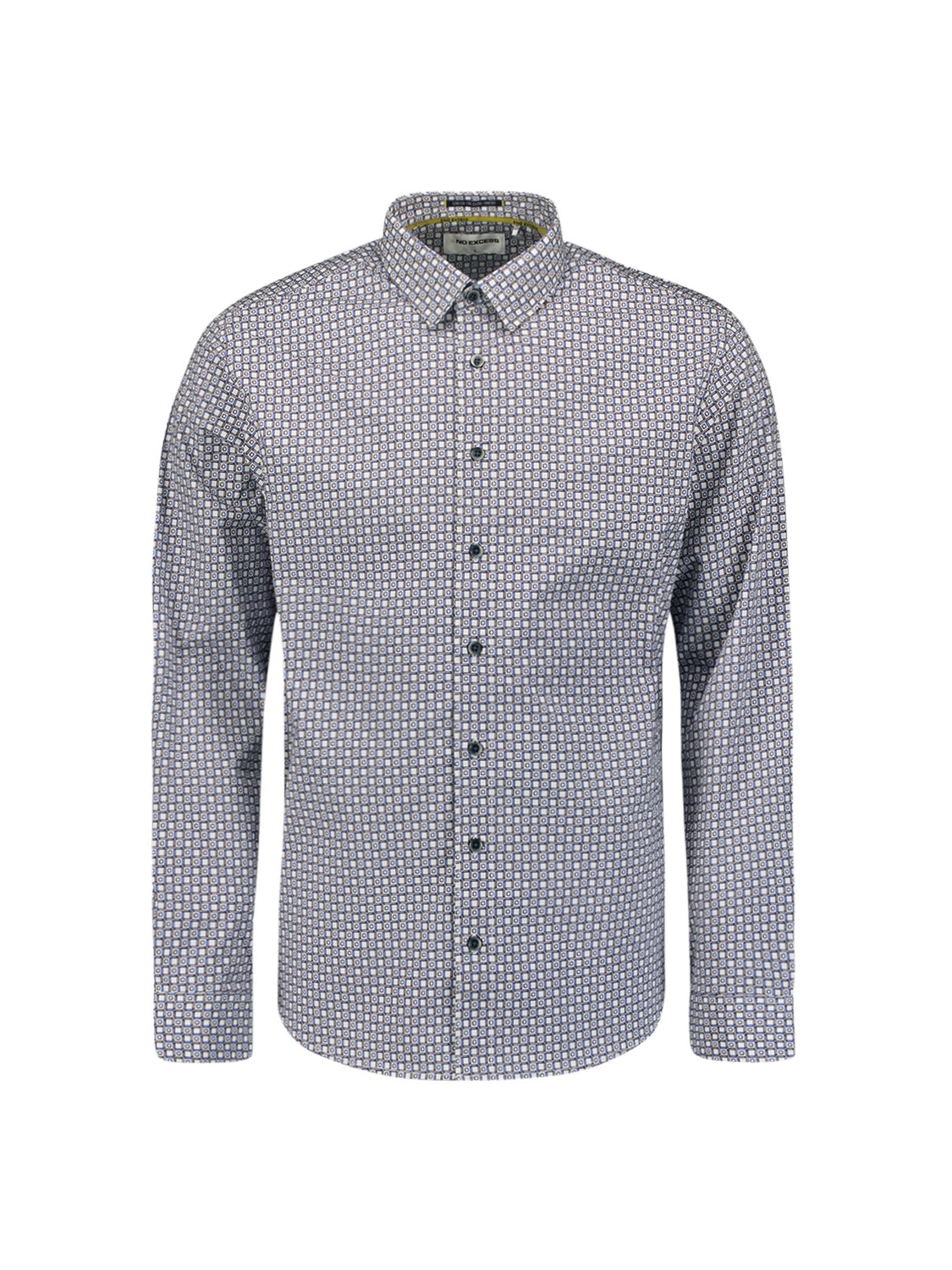 NO EXCESS Langarmhemd »No Excess Bedrucktes Stretch-Hemd«