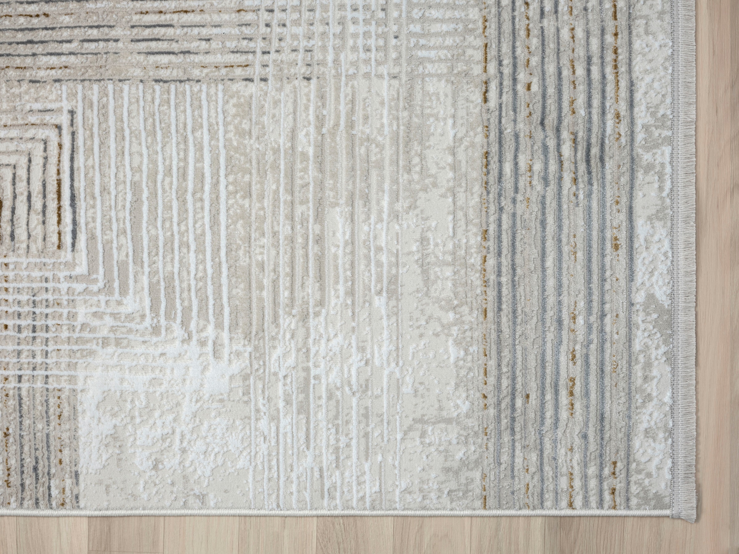Myflair Möbel & Accessoires Teppich »My Way«, rechteckig, 10 mm Höhe, Kurzflor, Retro-Design, besonders weich durch Microfaser, mit Fransen