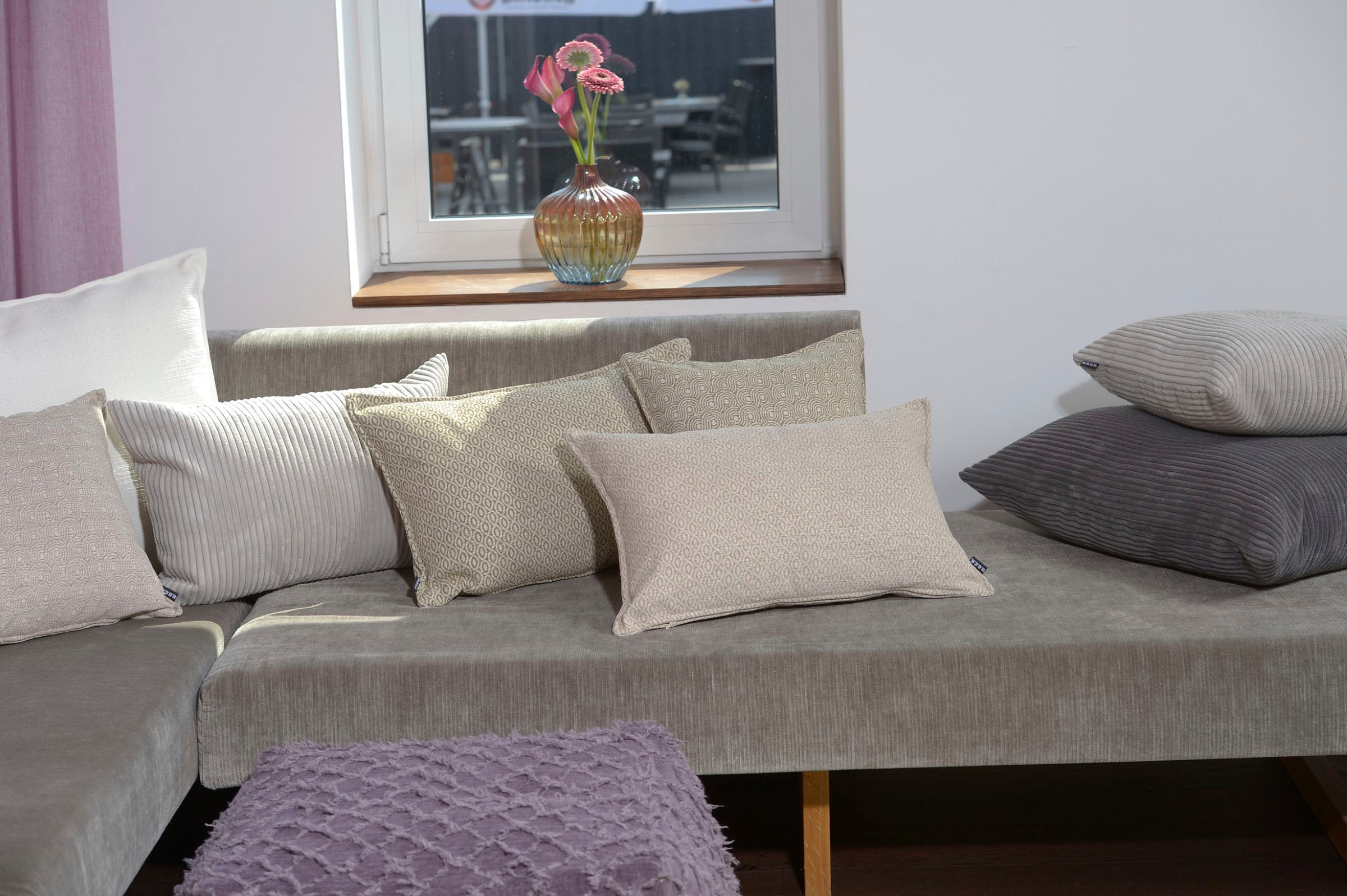 H.O.C.K. Dekokissen "Ivy" leicht gemustert, Kissenhülle mit Füllung, 1 Stüc günstig online kaufen