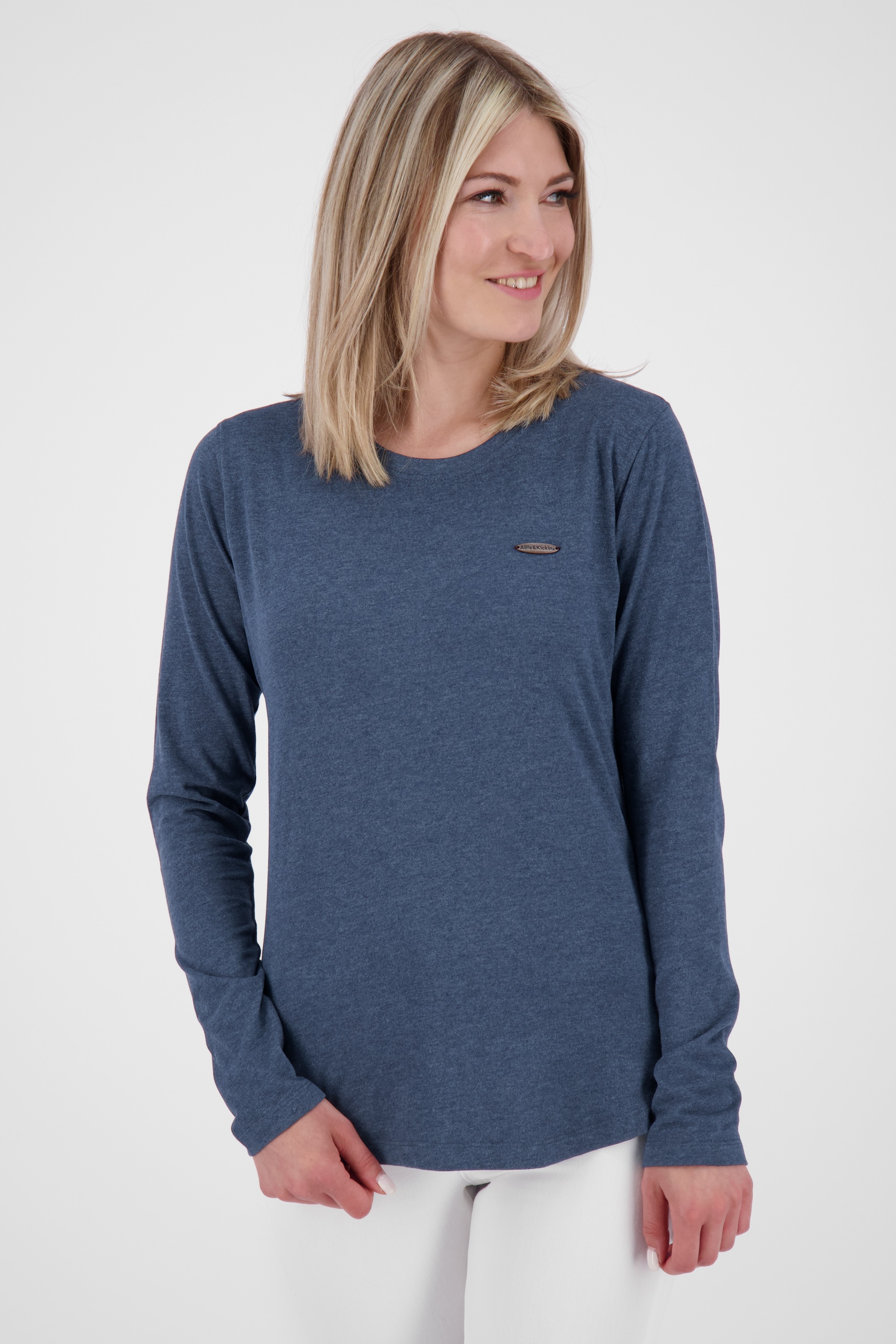 Alife & Kickin Langarmshirt »Damen LeaAK A«, Figurnah geschnittenes Longsleeve Shirt mit Rundhalsausschnitt