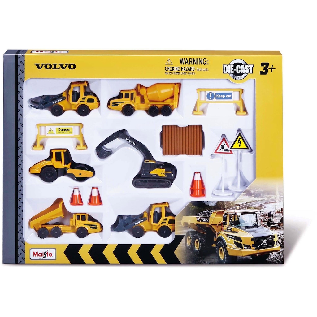 Maisto® Spielzeug-Auto »Volvo Baufahrzeuge Set«, (Set)