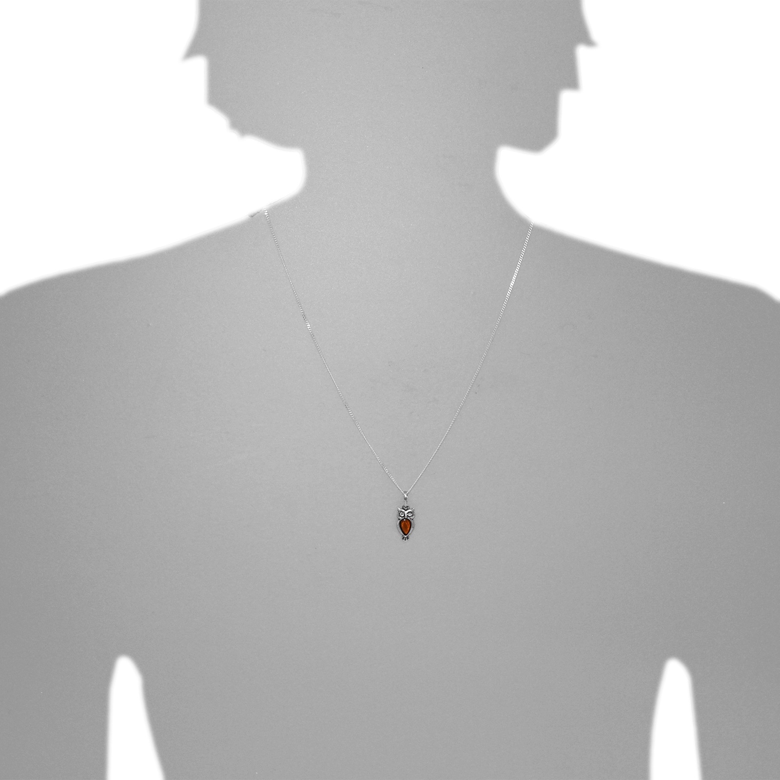 OSTSEE-SCHMUCK Kette mit Anhänger »Ostsee-Schmuck Kette mit Anhänger Eule Kette mit Anhänger Eule«, (2 tlg.)