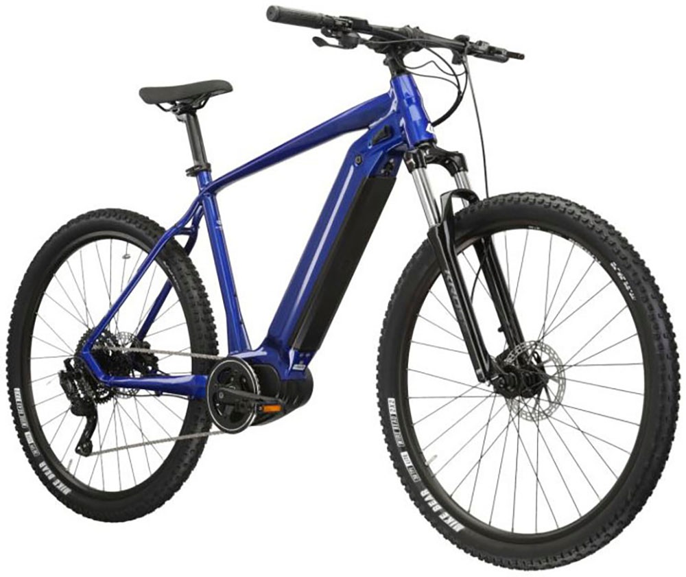 Kross E-Bike »E-MTB Hexagon Boost 5.0 29 Zoll blau«, 9 Gang, microSHIFT, ADVENT M6195, Mittelmotor 250 W, Pedelec, Elektrofahrrad für Damen und Herren