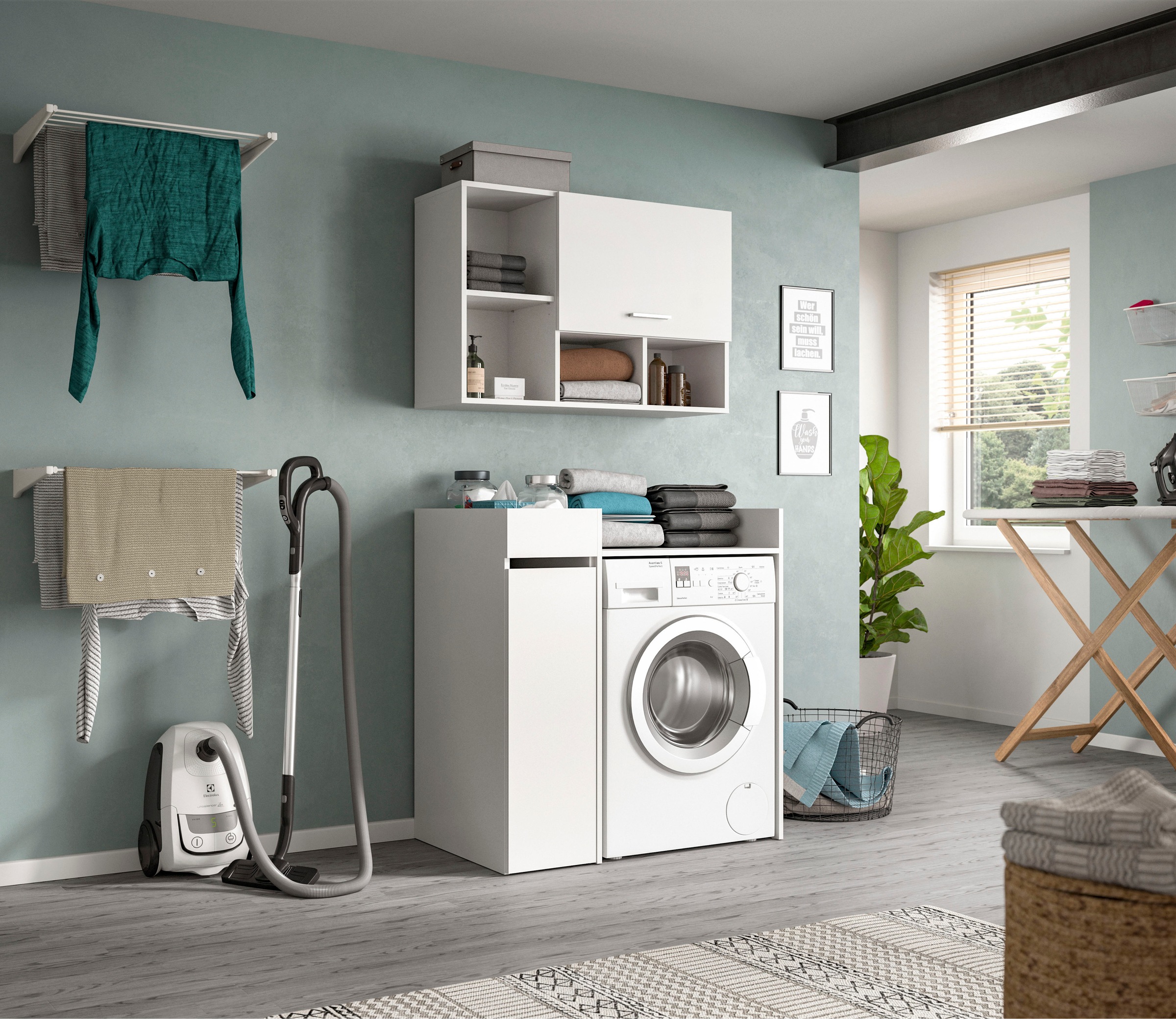 welltime Badmöbel-Set »FALAS, TOPSELLER!, 3-teilig, Hauswirtschaftsraum Set günstig online kaufen
