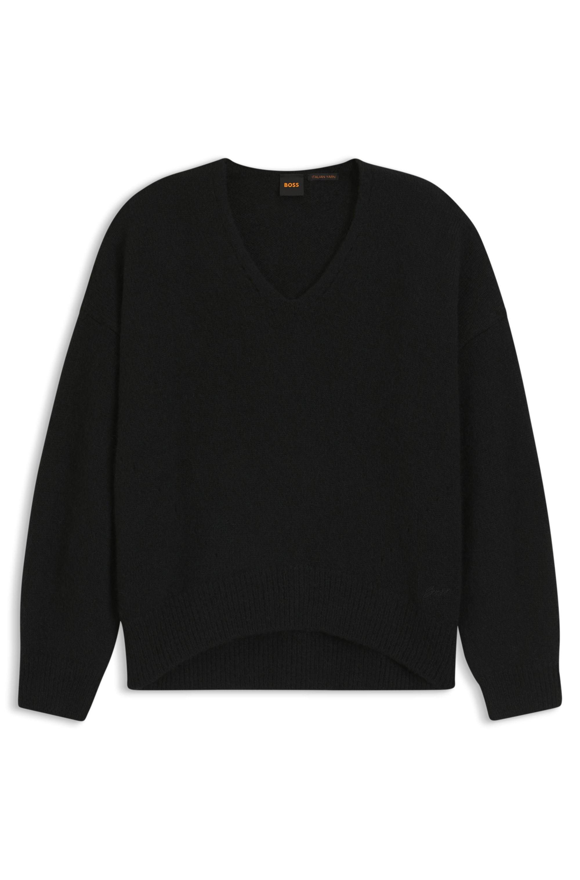 BOSS ORANGE Strickpullover »Fondyssa Premium Damenmode« im Relaxed Fit, V-Ausschnitt