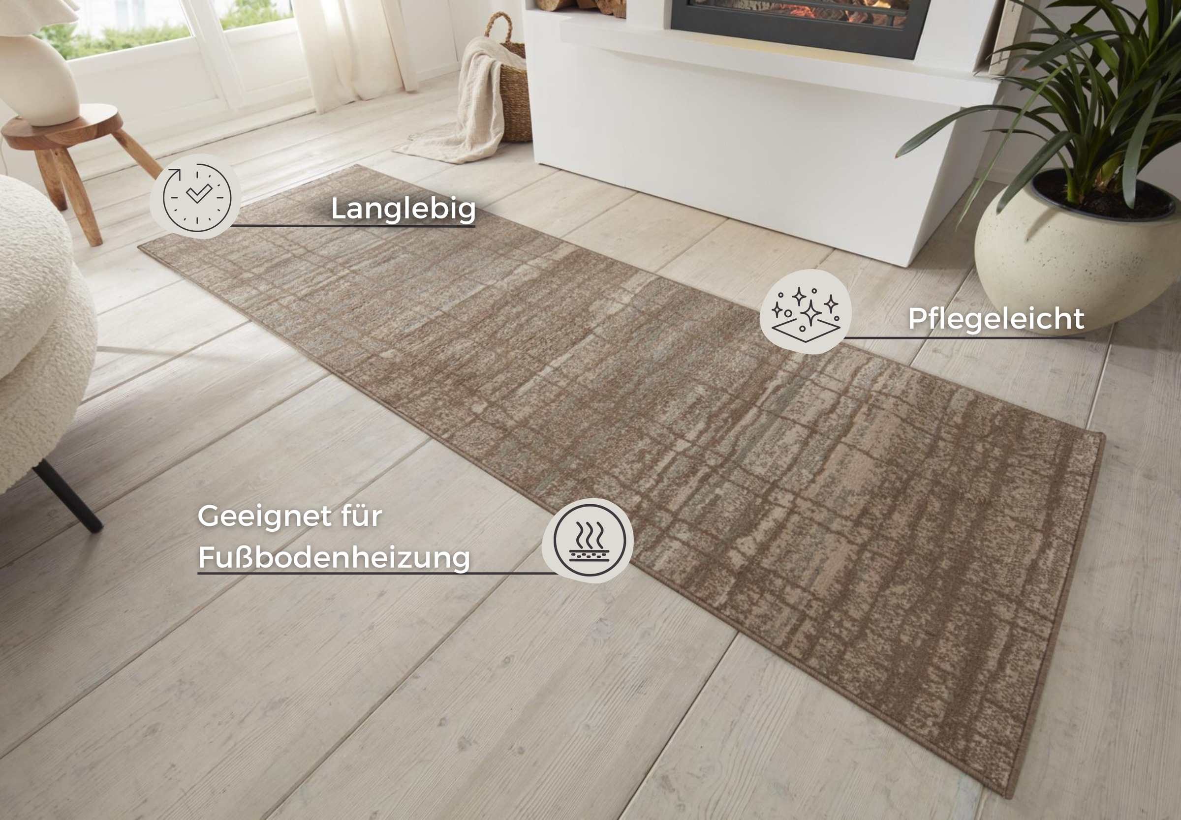HANSE Home Teppich »Jord«, rechteckig, 8 mm Höhe, Kurzflor, Läufer, Vintage, Wohnzimmer, Schlafzimmer, Esszimmer, Flur