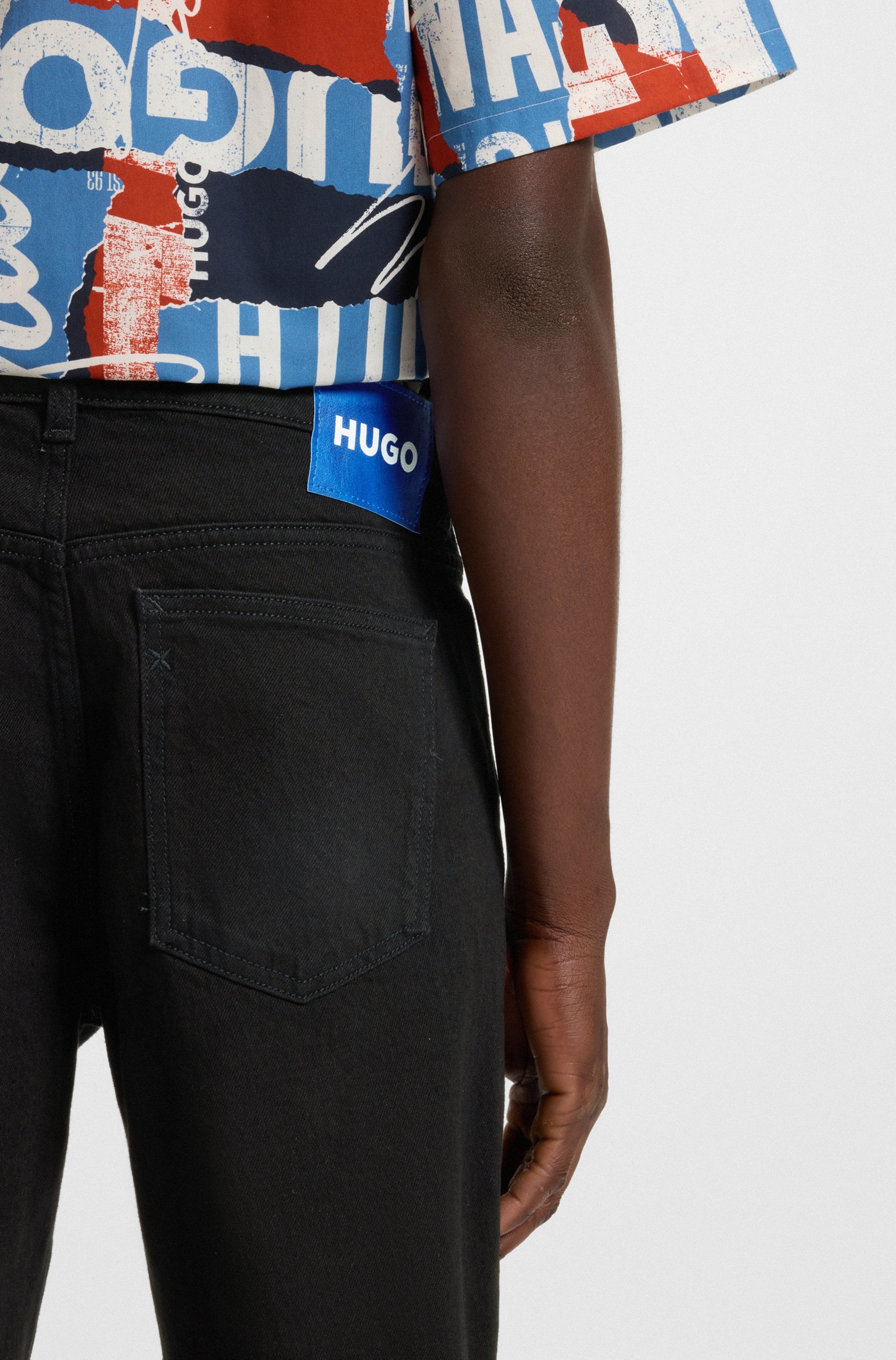 HUGO Blue Tapered-fit-Jeans »Brody« mit Stone-washed-Finish