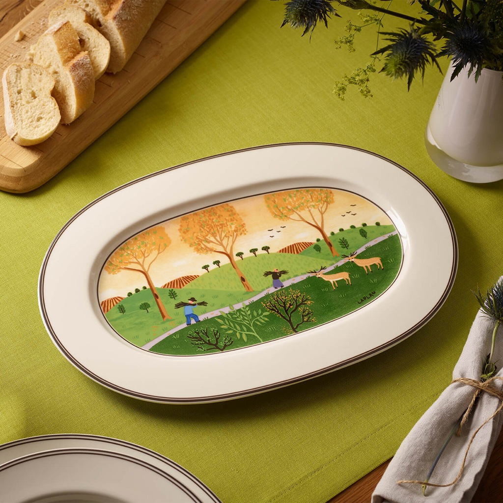 Villeroy & Boch Servierplatte »Platte oval Design Naif 34 x 24 cm bunt« günstig online kaufen