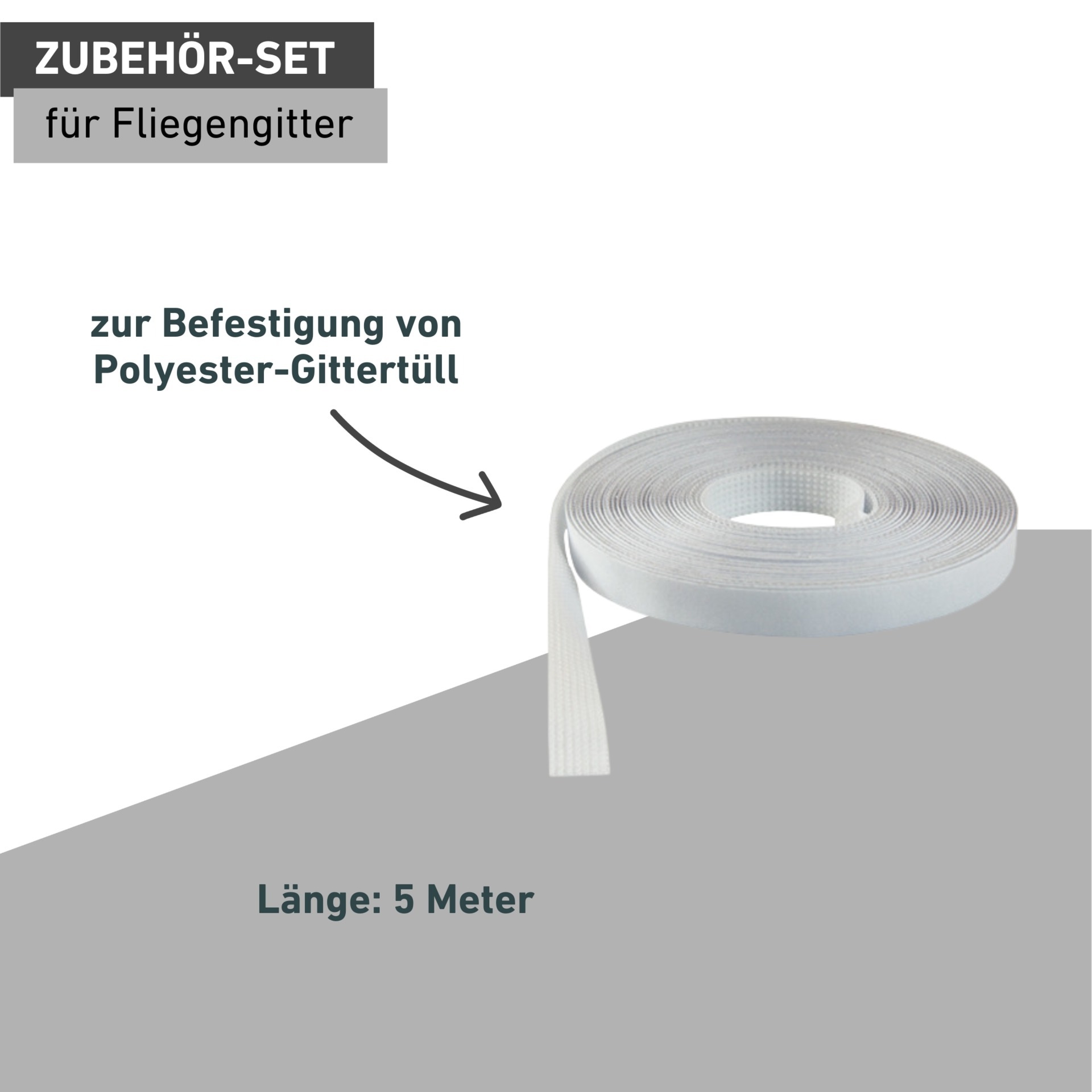 Windhager Klebeband »für Fliegengitter Plus, Klettband selbsklebend« Insektenschutz Zubehör, Befestigungsband für Fliegengitter-Gewebe, 5 m