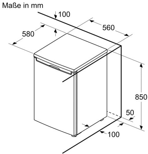 BOSCH Table Top Kühlschrank »KTL15NWEA«, KTL15NWEA, 85 cm hoch, 56 cm breit