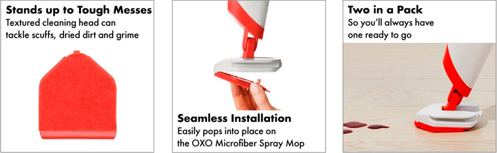 OXO Good Grips Wischbezug »Nachfüll-Schrubber«, (Set, 2 St.), passend für den OXO Good Grips Mikrofaser-Sprühmop
