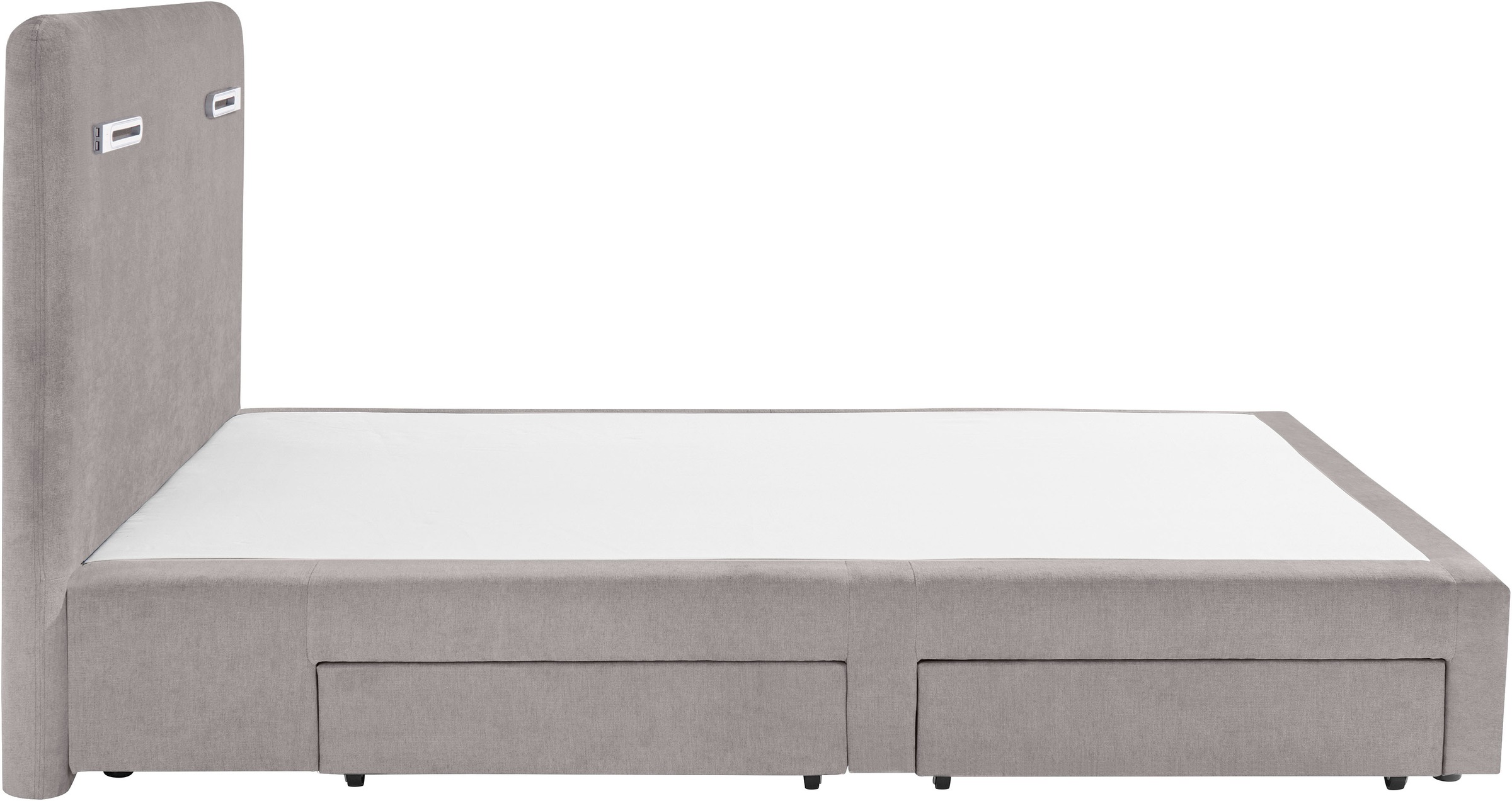 INOSIGN Boxbett »Luan«, Schubkästen, LED-Beleuchtung und Topper, in Breite 120 cm und 180 cm