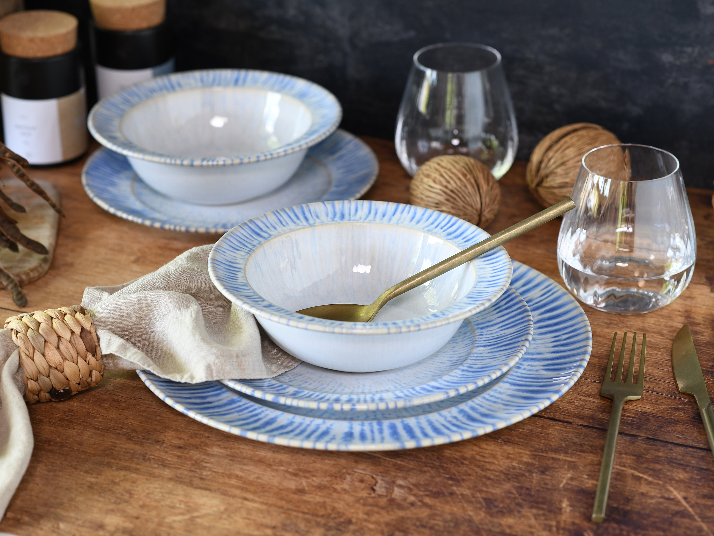 CreaTable Teller-Set »Rondo Summertime Blau, Tellerset 12-tlg« Maritim, Rea günstig online kaufen