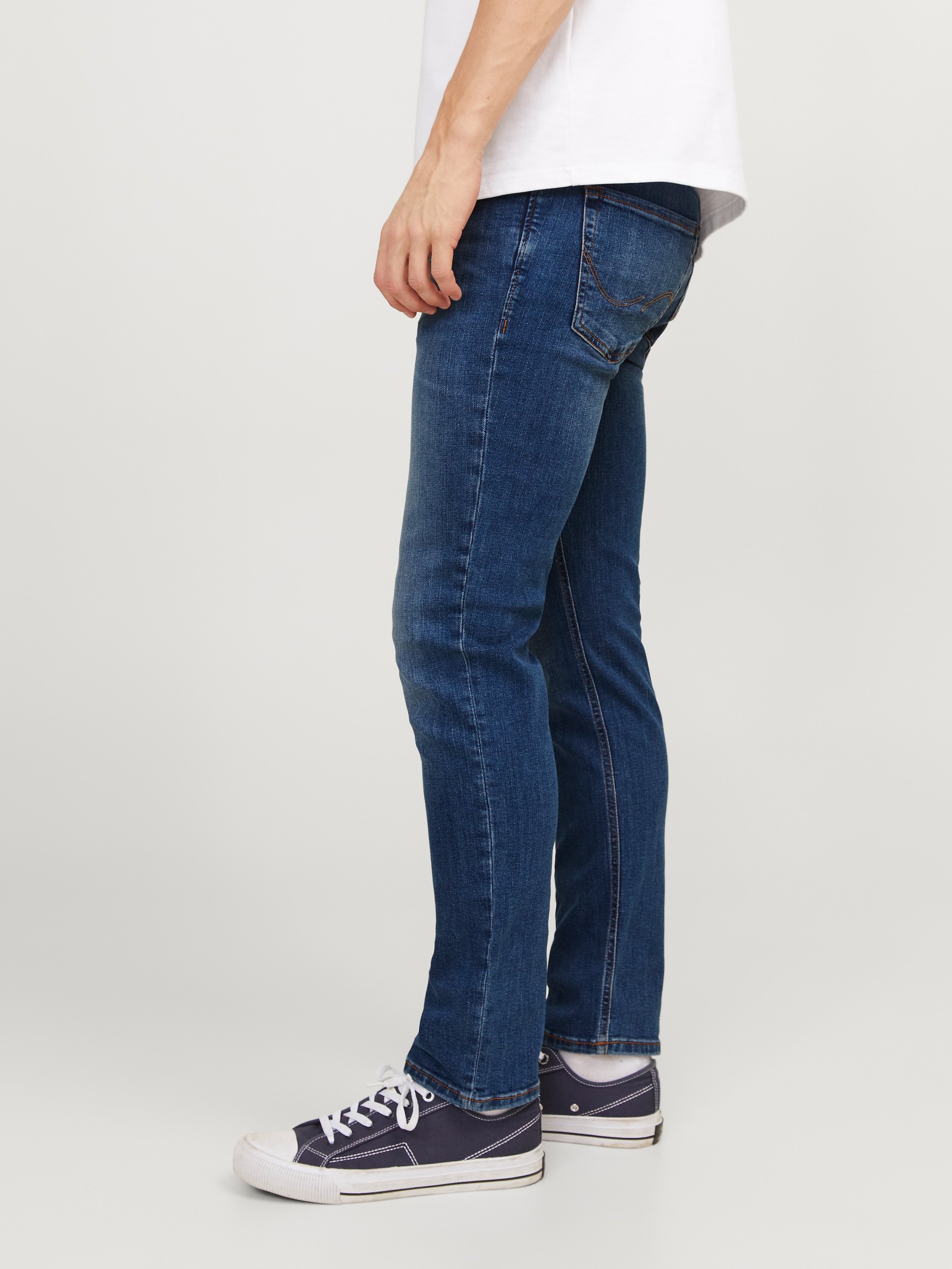 Jack & Jones Slim-fit-Jeans »JJITIM mit Waschung und praktischen Taschen« Abriebeffekte, modisch, slim fit, Denim