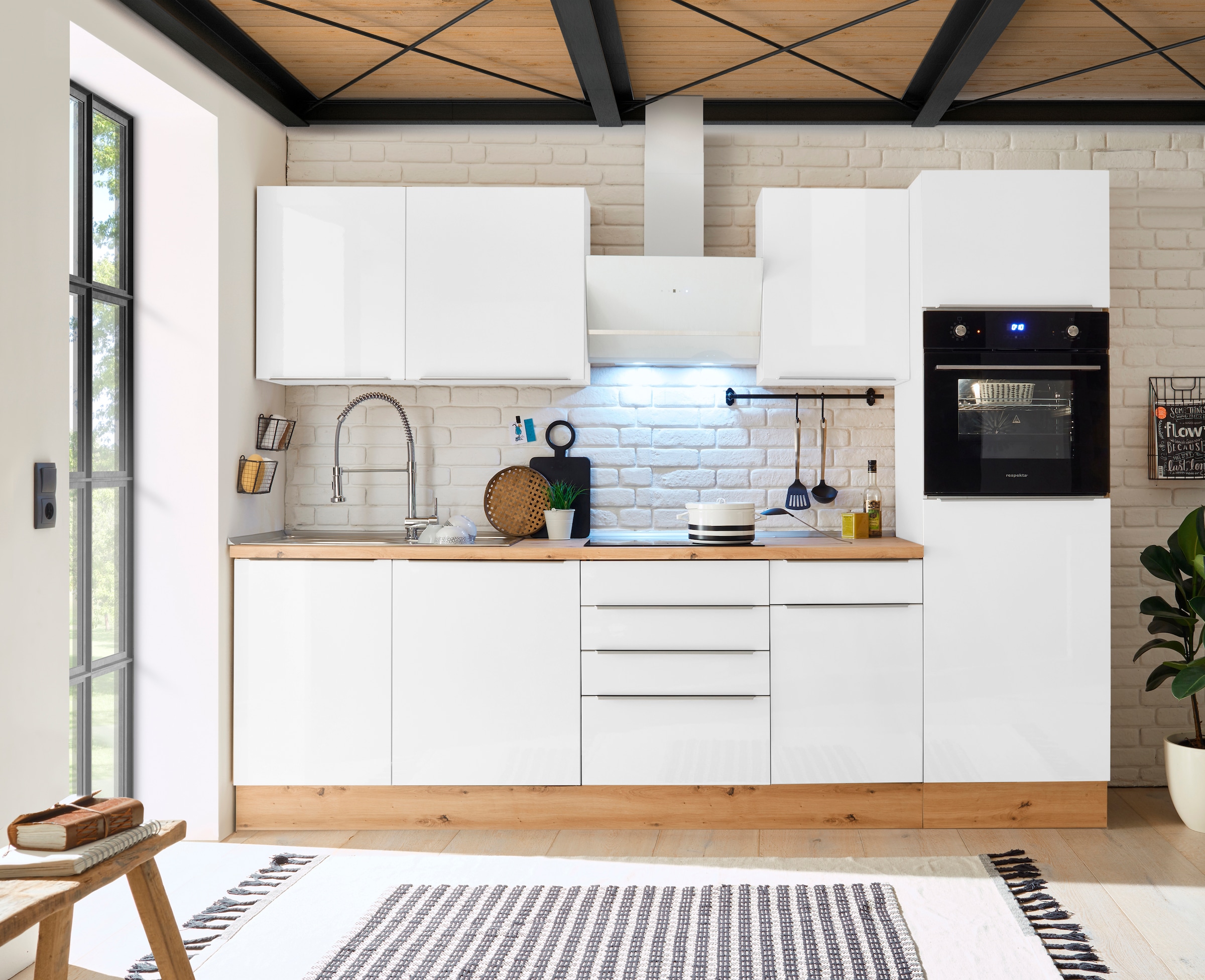 RESPEKTA Küchenzeile »Safado aus der Serie Marleen«, hochwertige Ausstattung  wie Soft Close Funktion, Breite 280 cm online bestellen