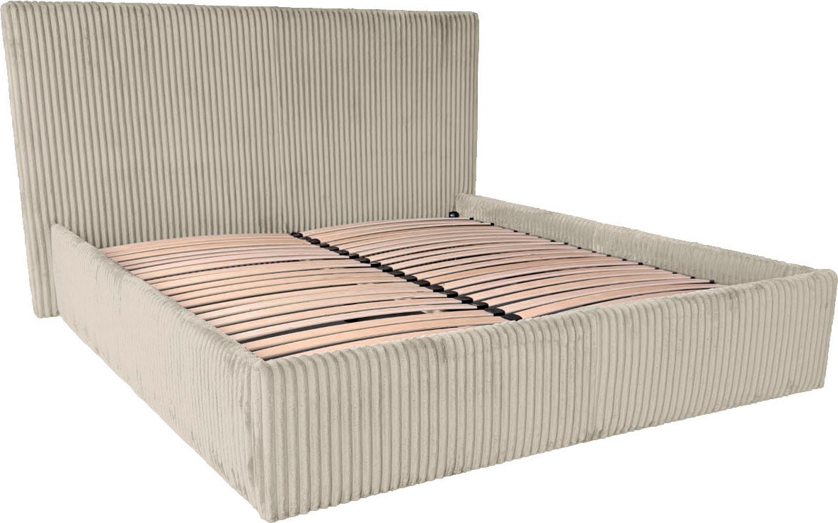 OTTO home Polsterbett »AVVRA in der Größe 180x200 cm, mit Breitcord bezogen« wahlweise mit Lattenrost und King-Matratze (28cm)