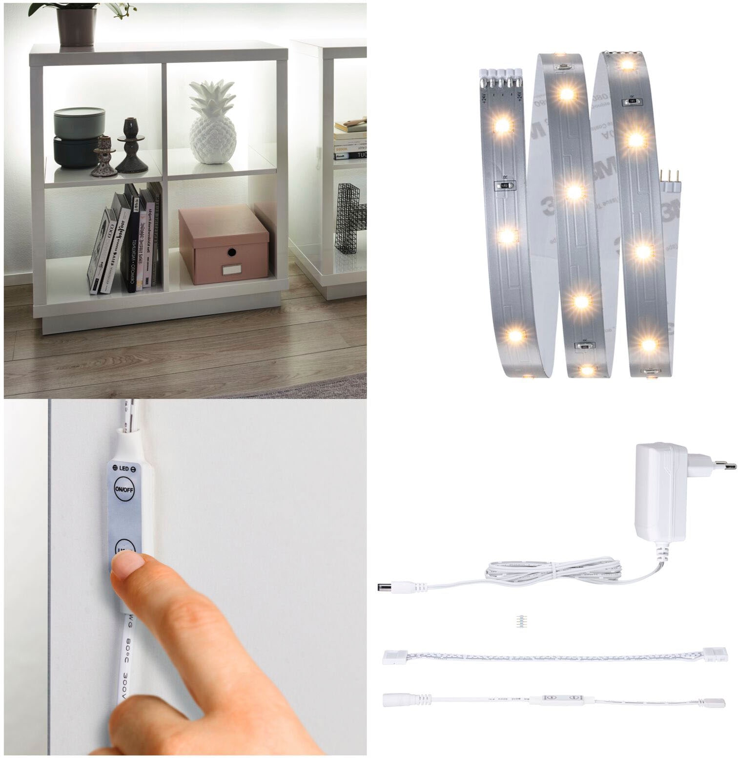 Paulmann LED-Streifen »MaxLED 250 Comfort Set Regal 1m 4W 300lm/m 2700K 12VA«, 1 St.-flammig