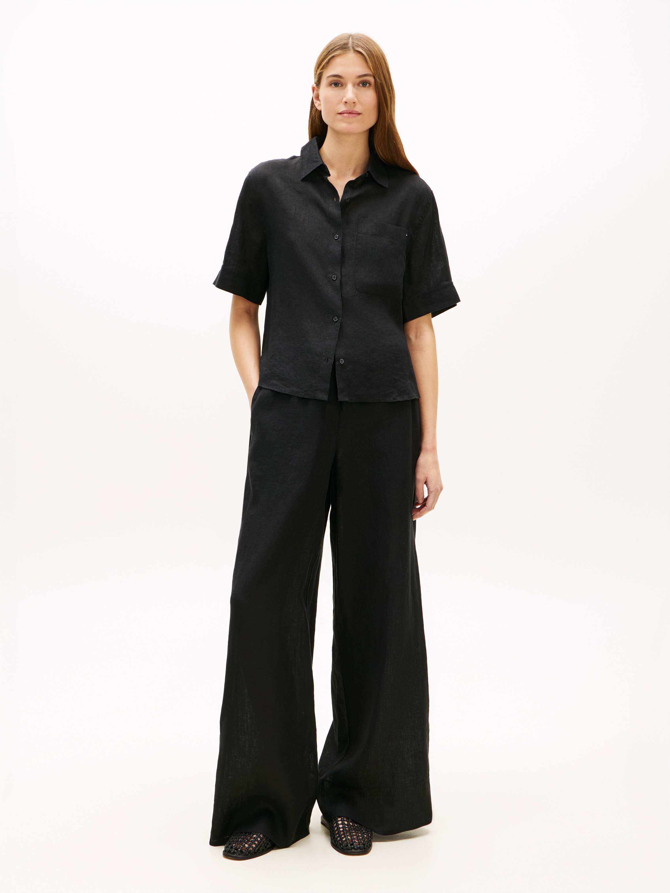 Tommy Hilfiger Leinenhose »ESS LINEN PULL ON PANTS«  in lockerer Passform, Elastikbund