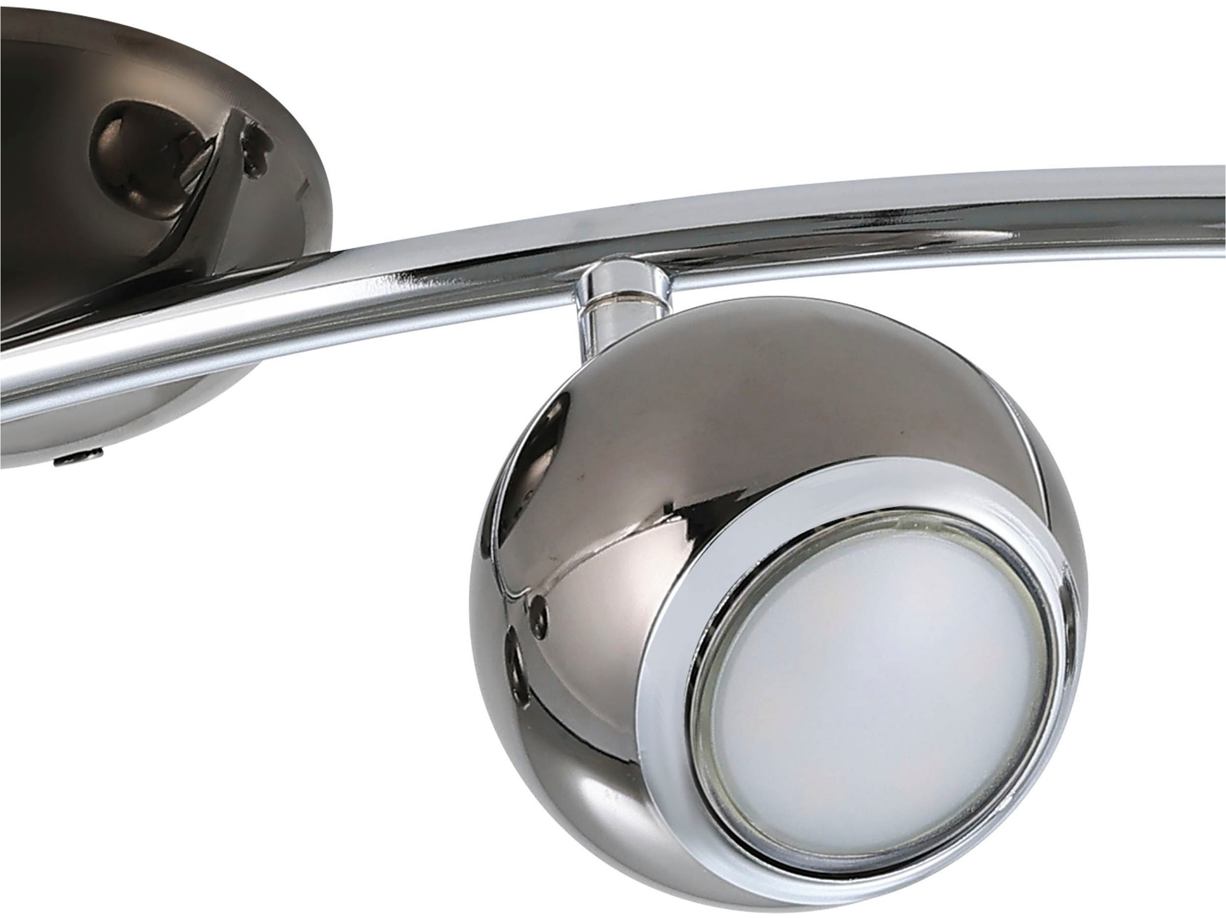 EGLO Deckenleuchte »Bimeda Deckenlampe, Flurlampe, Deckenstrahler aus Metall, GU10, Lampe« GU10 1 Stk. Warmweiß Spot - L64 x B10 cm - nickel-nero, chrom - 4X2,8W inkl.