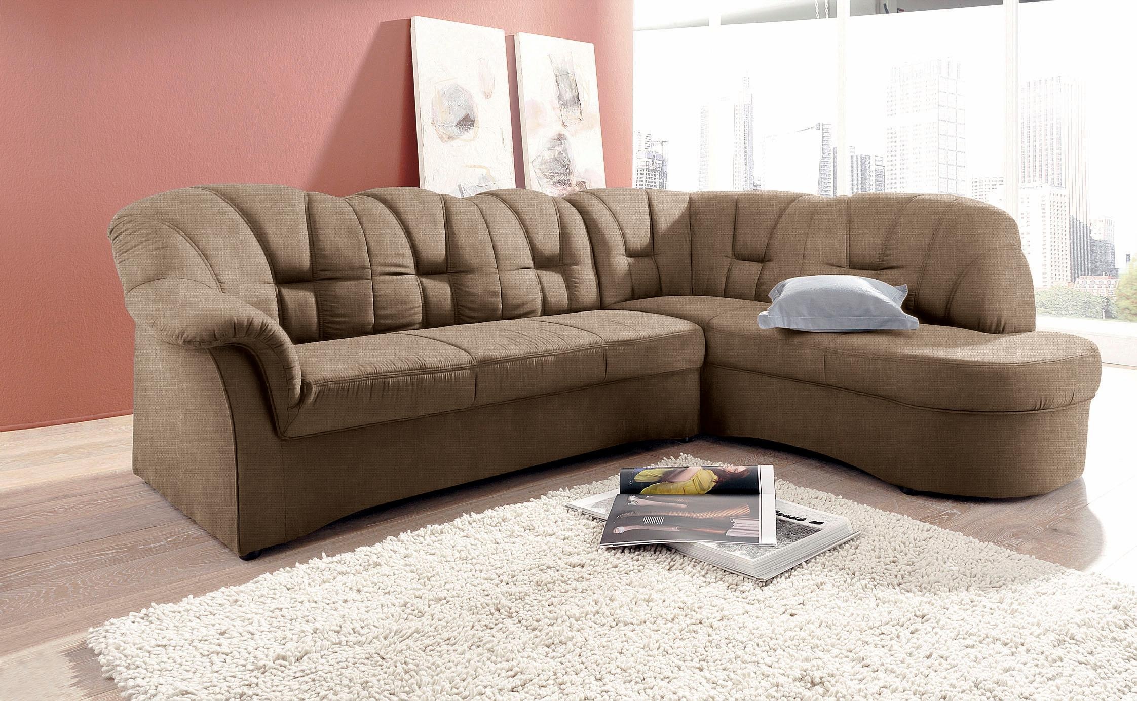 DOMO collection Ecksofa »Papenburg L-Form«, mit Ottomane, wahlweise mit Bettfunktion