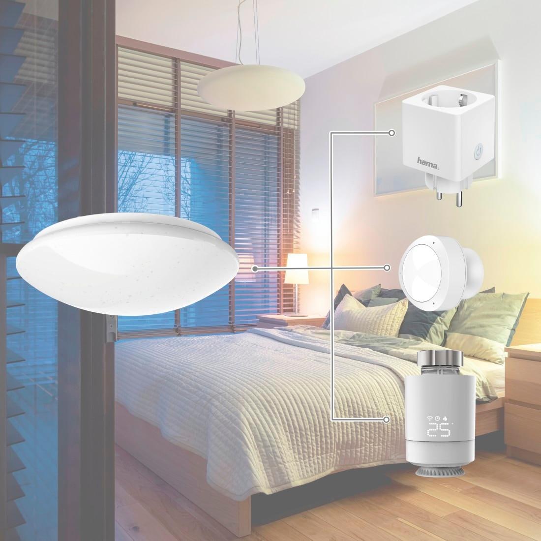 Hama Deckenleuchte »WiFi Leuchte, Lampe, gesteuert via Alexa, Google, App, Glitzer, rund«, Leuchtmittel LED-Modul | LED fest integriert