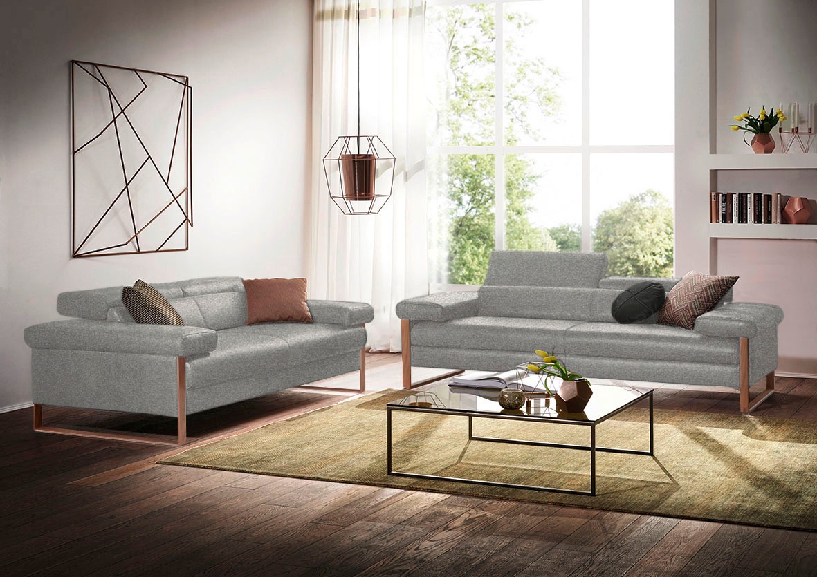 W.SCHILLIG 2-Sitzer »finn«, German Design Award 2016, Fußgestell Nussbaum natur, Breite 210 cm