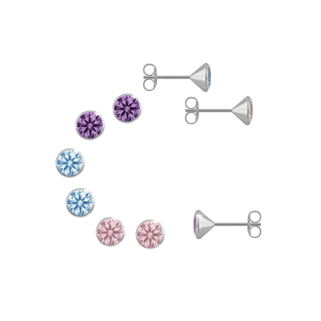 Firetti Ohrstecker-Set »Schmuck Geschenk, runde Ohrringe, pink, amethyst  und aquafarbenen«, (Set, 6 tlg.), mit Zirkonia (synth.) im Online-Shop  bestellen