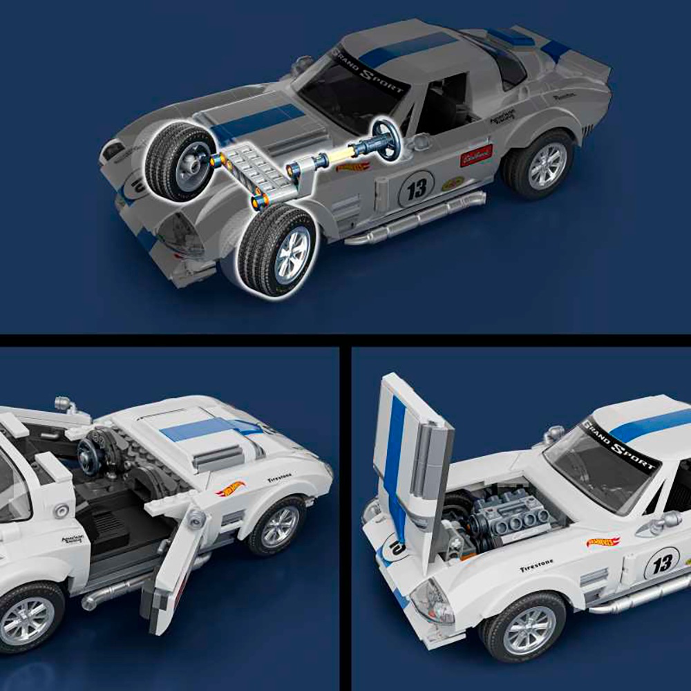 Mattel® Modellbausatz »Mattel Brick Shop Hot Wheels, ELITE SERIES CORVETTE«, (918 St.), 1:16