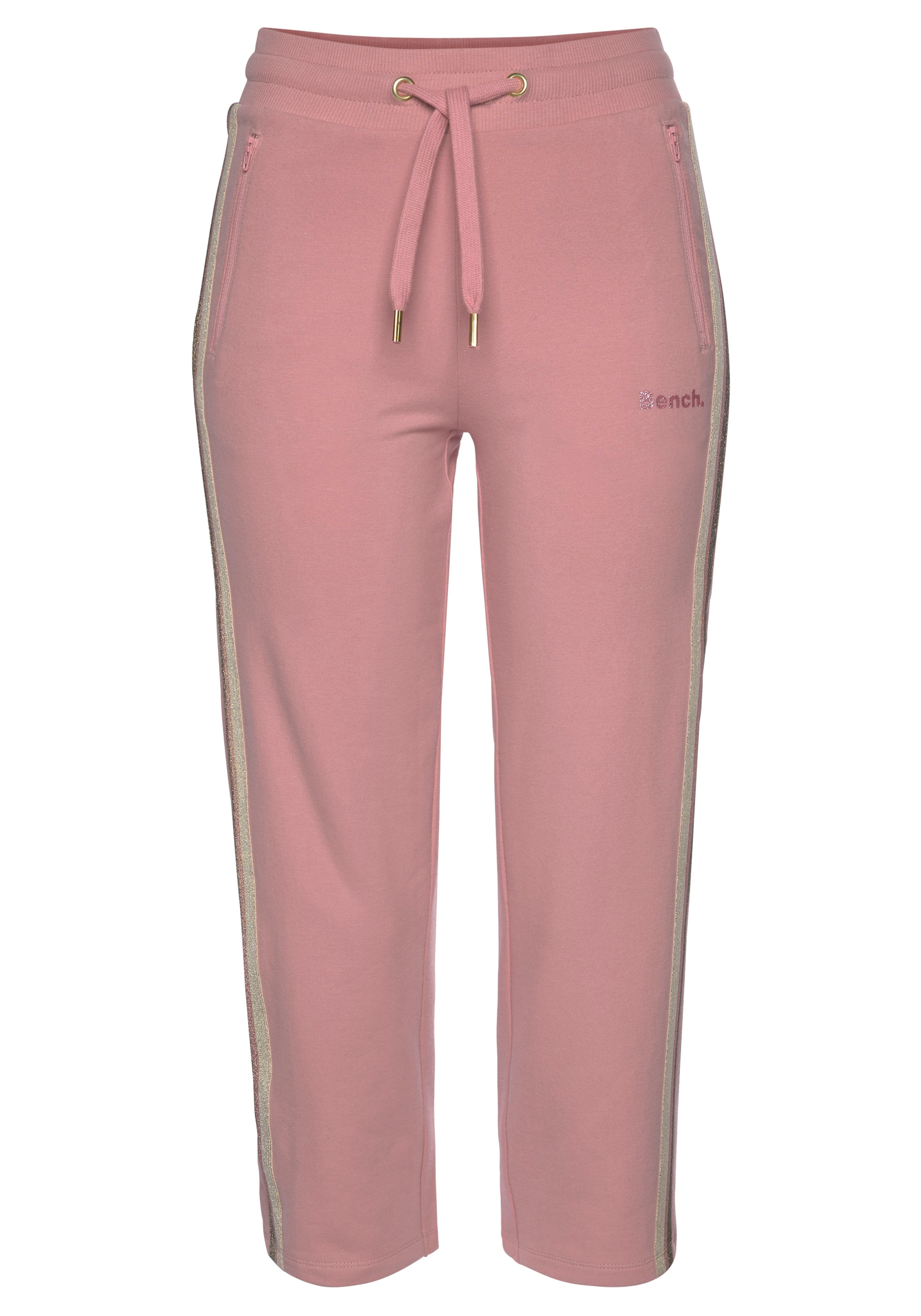 Bench. Loungewear Relax-Caprihose, mit Glitzerstreifen, Loungeanzug