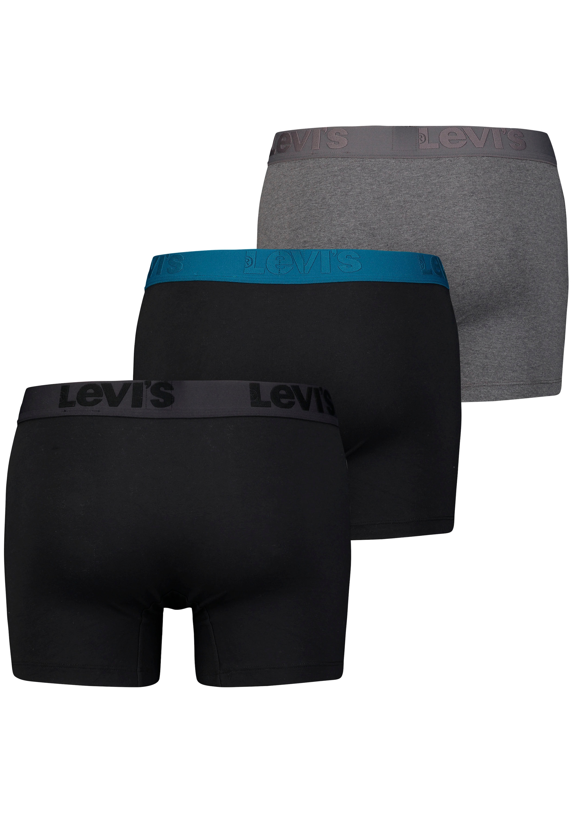 Levi's® Boxershorts »LEVIS MEN PREMIUM BOXER BRIEF 3P«, (3er Pack), mit breitem Logobund