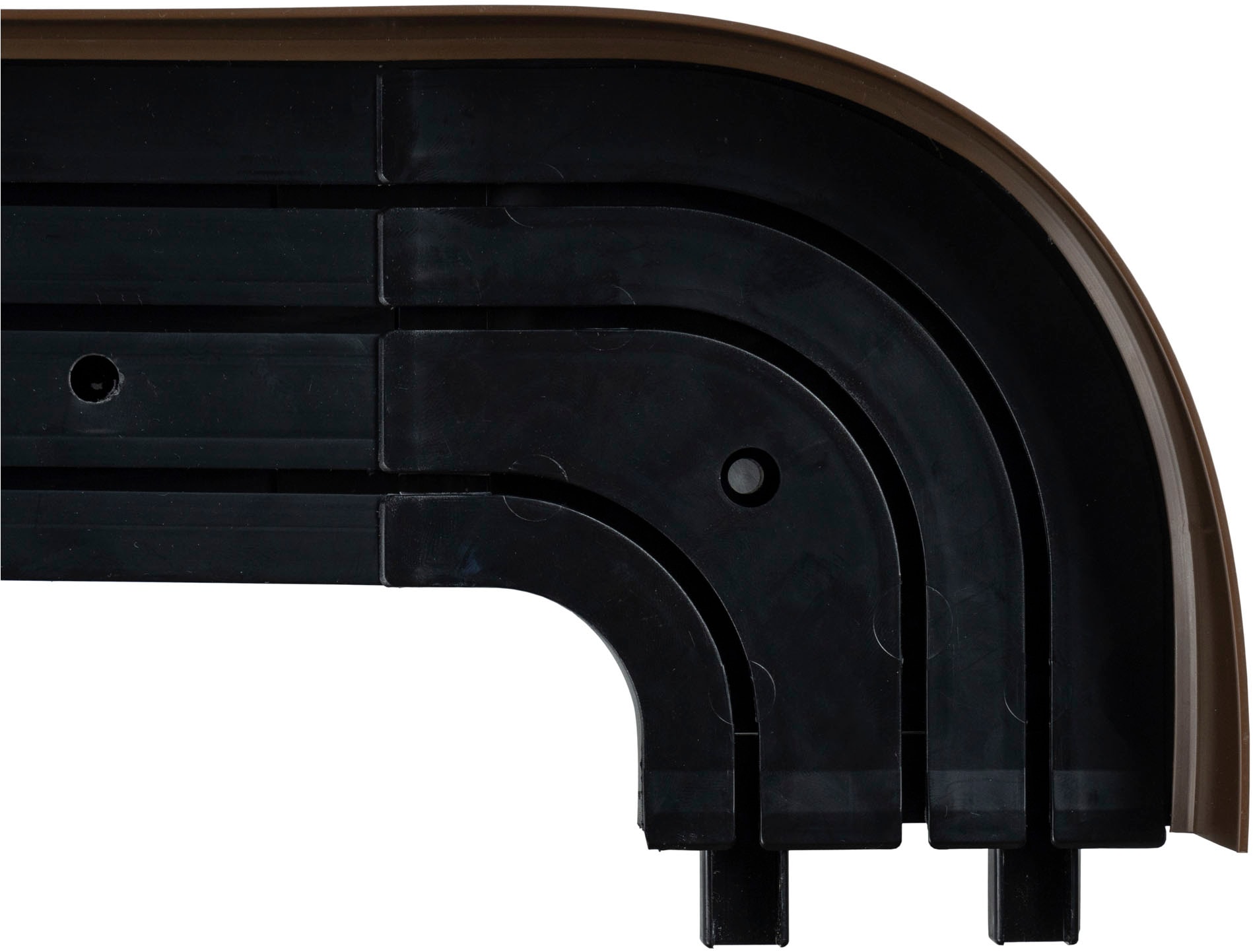 SN DECO GROUP Vorhangschiene »SH3«, 3 läufig-läufig, Fixmaß, Set 3-läufig, inkl. Rundbögen, Blende 7,5 cm, vorgebohrt, Innenlauf