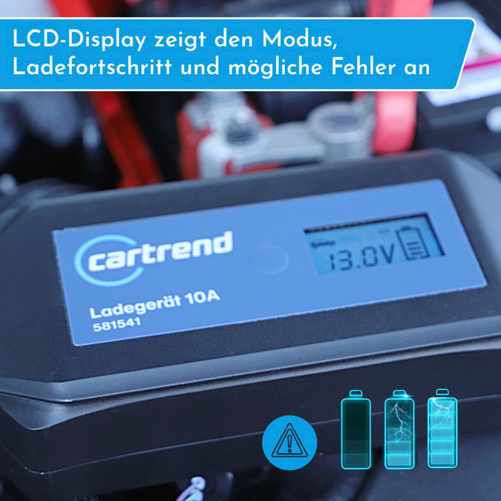 Cartrend Autobatterie-Ladegerät »Batterieladegerät DP10.1 mit Mikroprozessor-Technologie 12V/24V, 10A«