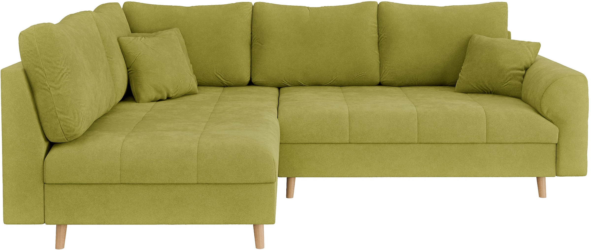 Home affaire Ecksofa »CHARRE L-Form mit Ottomane, Maße B/T/H: 231/161/81 cm«, feine Steppung, lose Rücken- und Zierkissen, auch in Cord und Bouclé