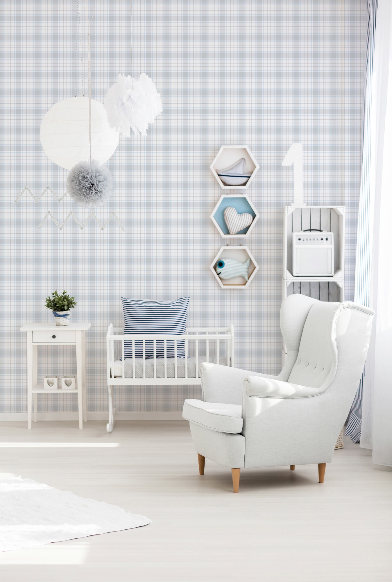 A.S. Création Vliestapete »Little Love«, kariert-grafisch-geometrisch, Tapete Kinder Tapeten Kinderzimmer Schlafzimmer modern Design Optik