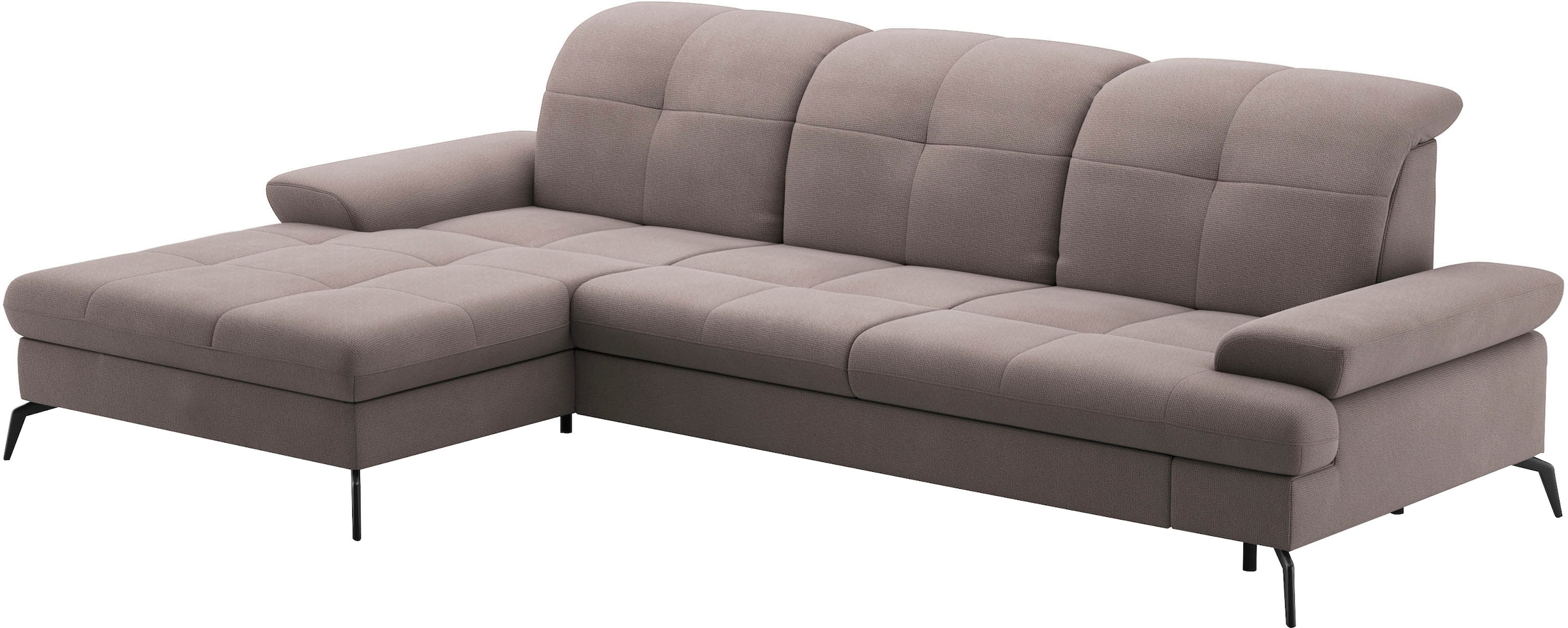 sit&more Ecksofa »Amica, L-Form, inkl. Sitztiefenverstellung & Armteilverstellung«, wahlweise mit Bettfunktion, Bettkasten und Kopfteilverstellung