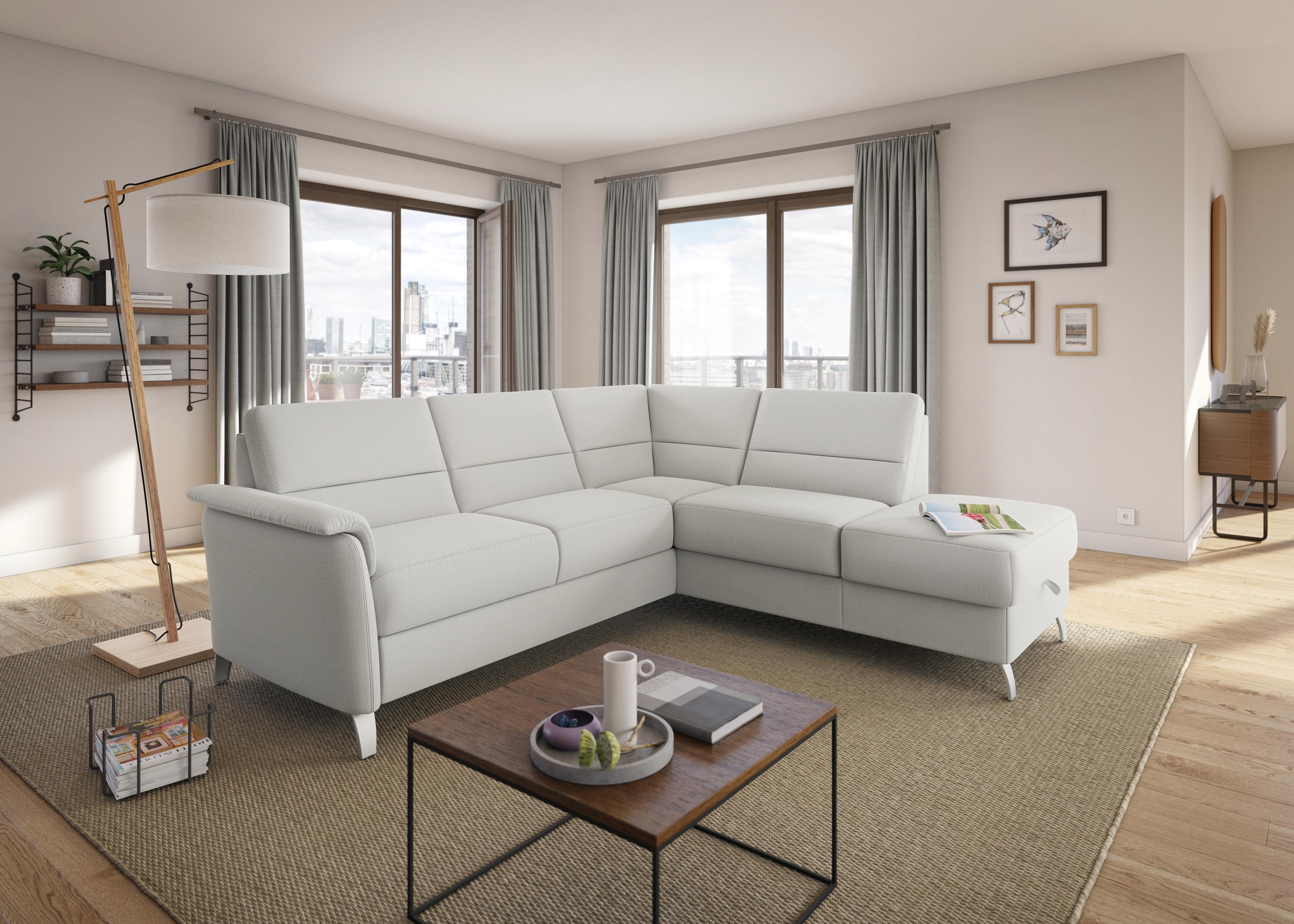 sit&more Ecksofa »Palmera L-Form, B: 236 cm«, optional Bettfunktion & Bettkasten, Federkern