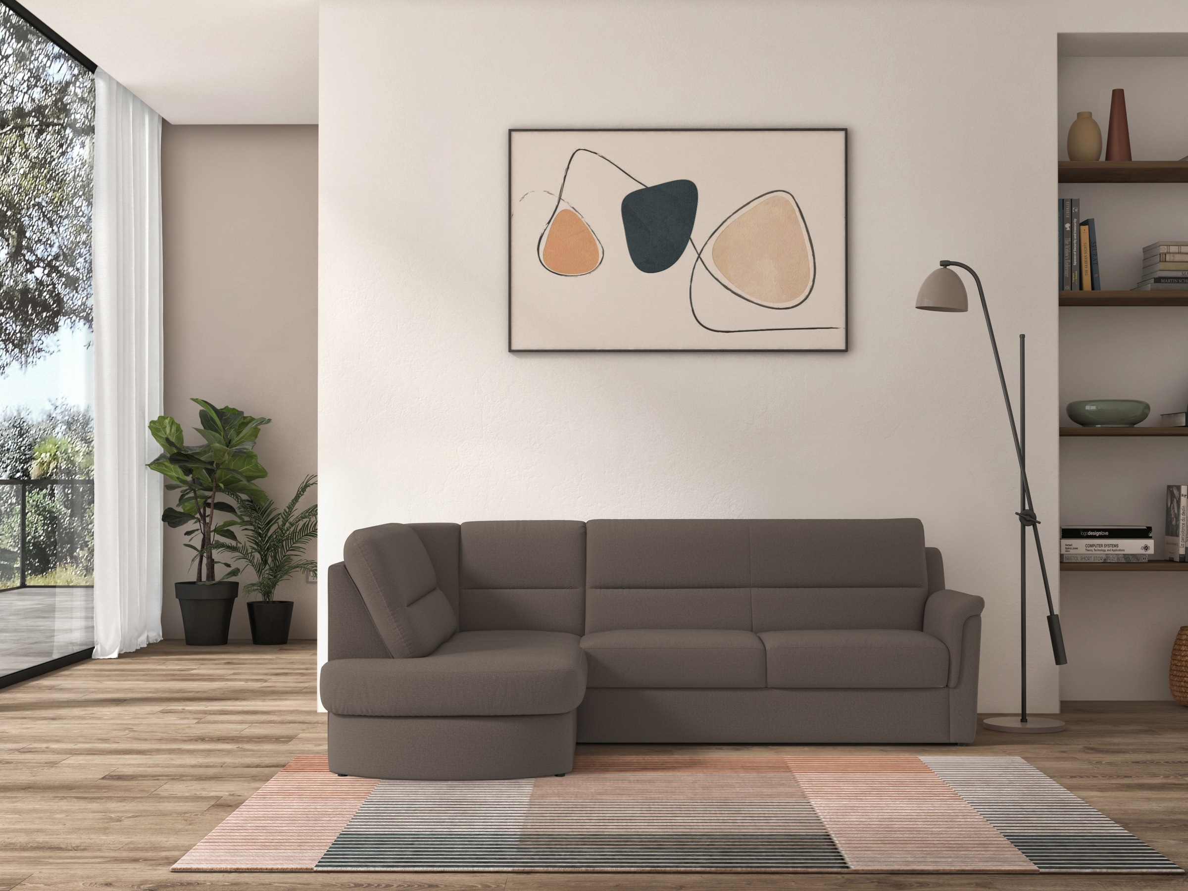sit&more Ecksofa »Panini L-Form«, wahlweise mit Bettfunktion und Bettkasten