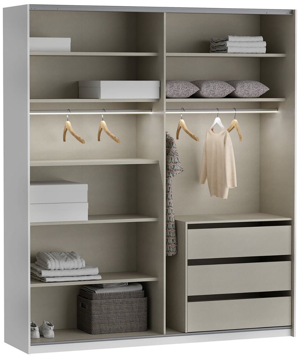 FORTE Schwebetürenschrank, Höhe 2,35 mtr, stehende Montage